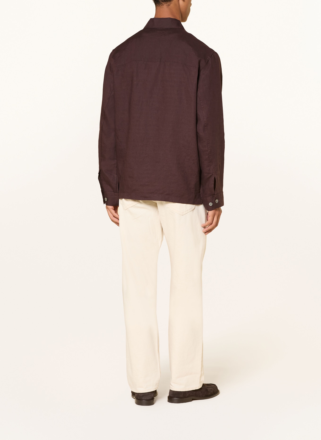 ARKET Linen Shirt, Relaxed Fit: DARK BROWN