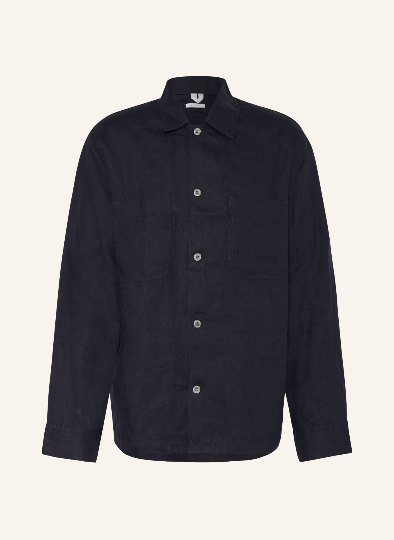ARKET Leinenhemd Relaxed Fit: DUNKELBLAU