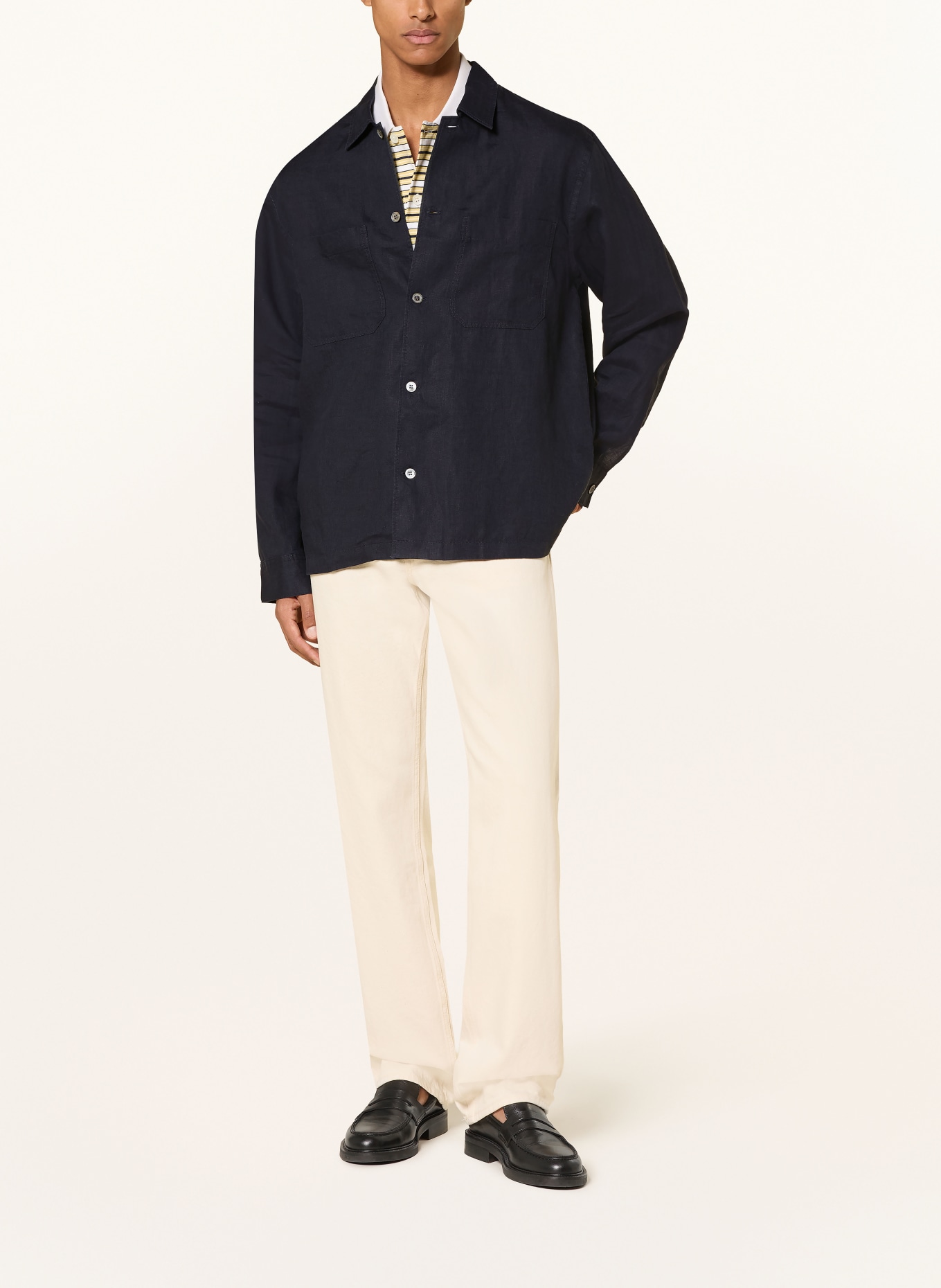 ARKET Leinenhemd Relaxed Fit: DUNKELBLAU