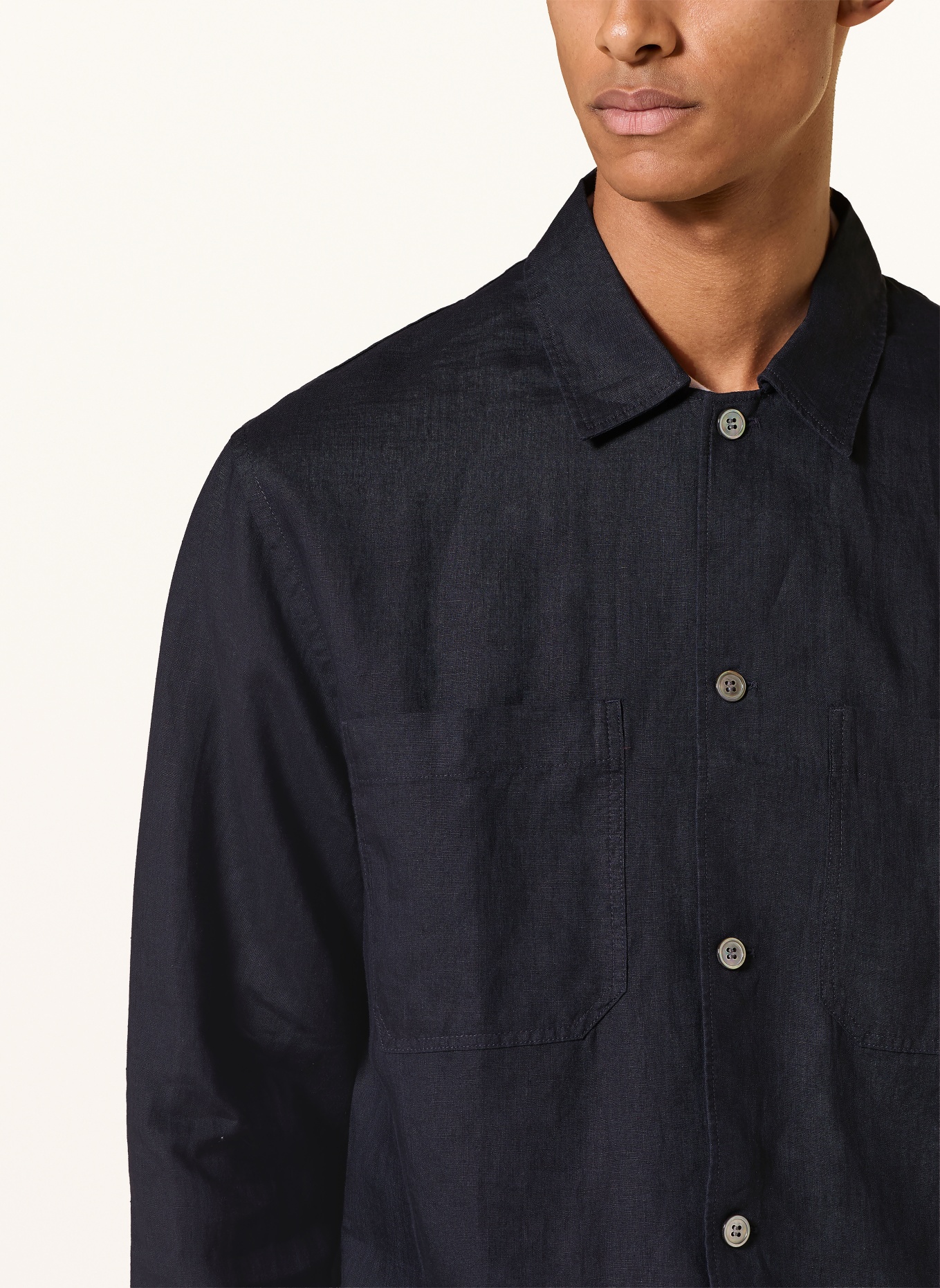 ARKET Leinenhemd Relaxed Fit: DUNKELBLAU