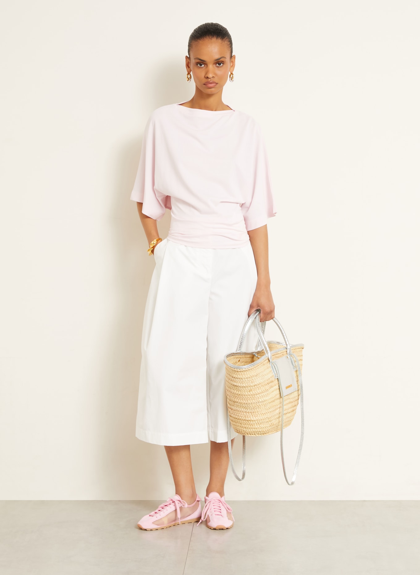 JACQUEMUS Shopper LE PANIER SOLI: BEIGE / ZILVER