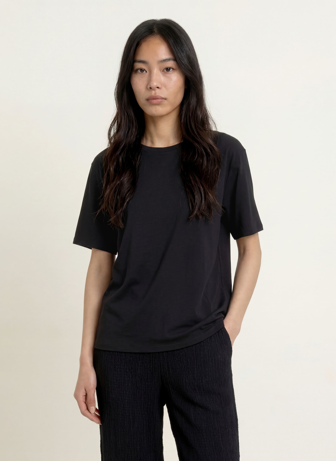 CALIDA Schlafshirt FAVOURITES LAYERING: SCHWARZ