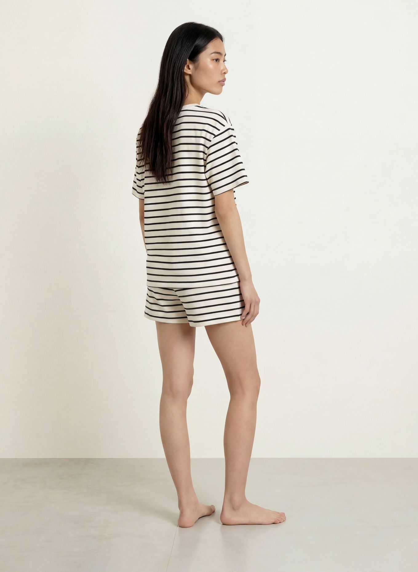CALIDA Schlafshorts FAVOURITES LAYERING: CREME / DUNKELBLAU