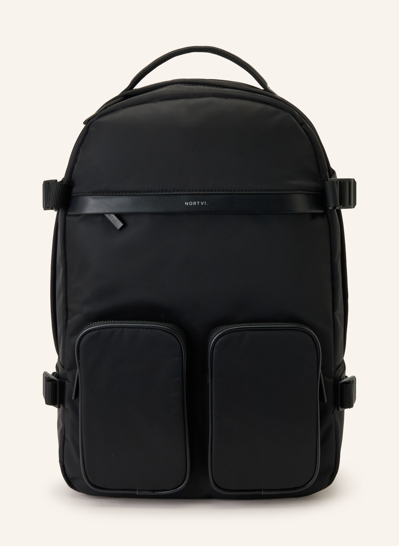 NORTVI Rucksack mit Laptop-Fach: SCHWARZ