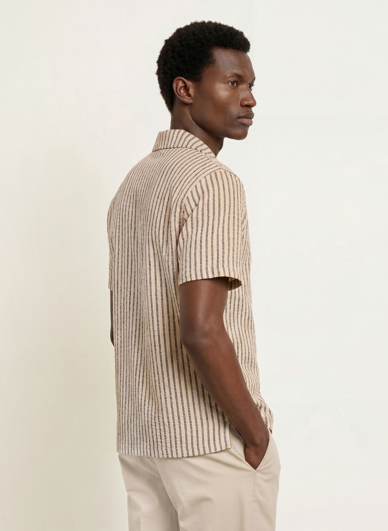 REISS Resorthemd GRIFF Comfort Fit: BEIGE / GRAU