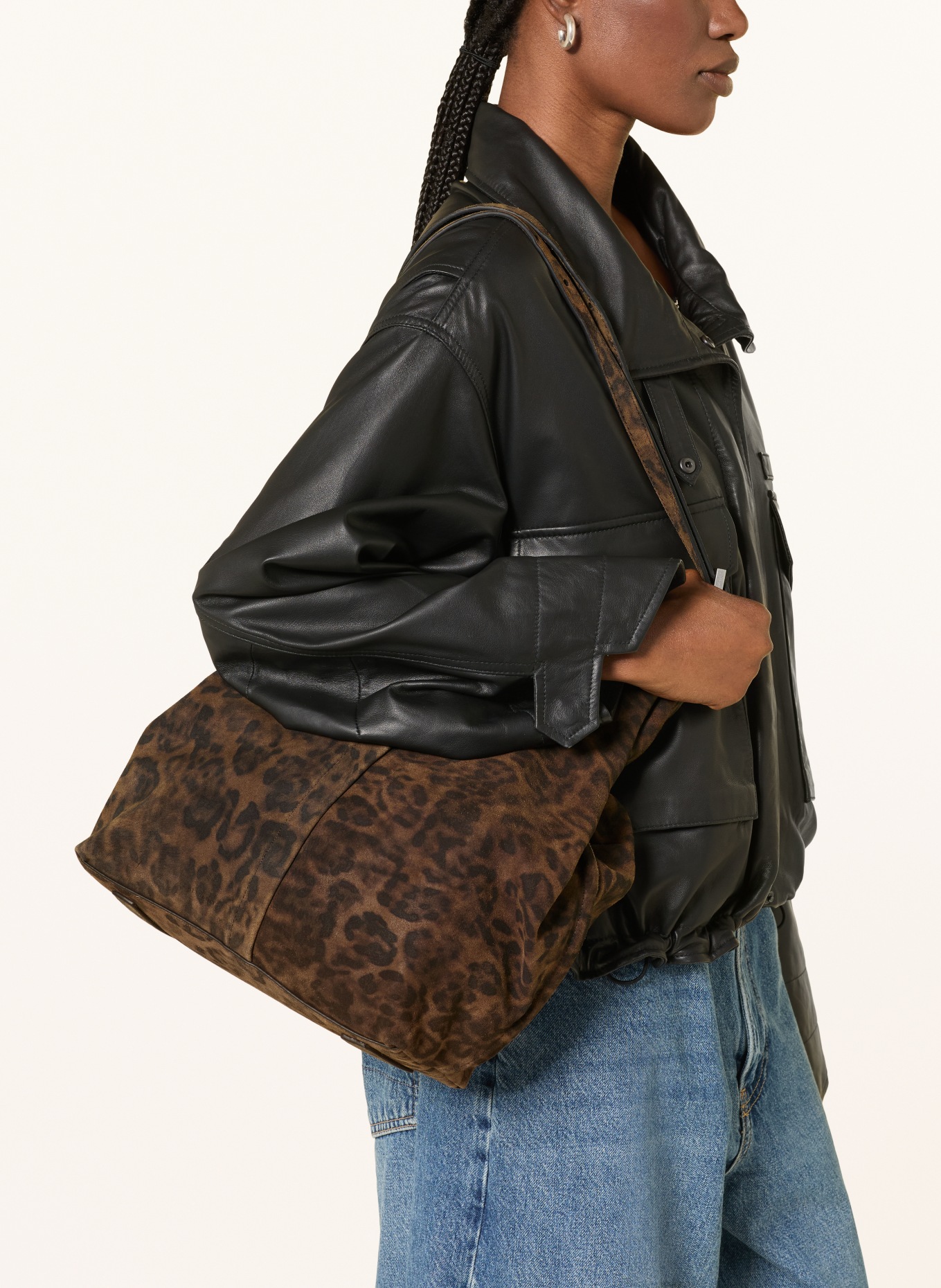 ALLSAINTS Shoppers ARA LEPPO: MARRON FONCÉ / ZWART