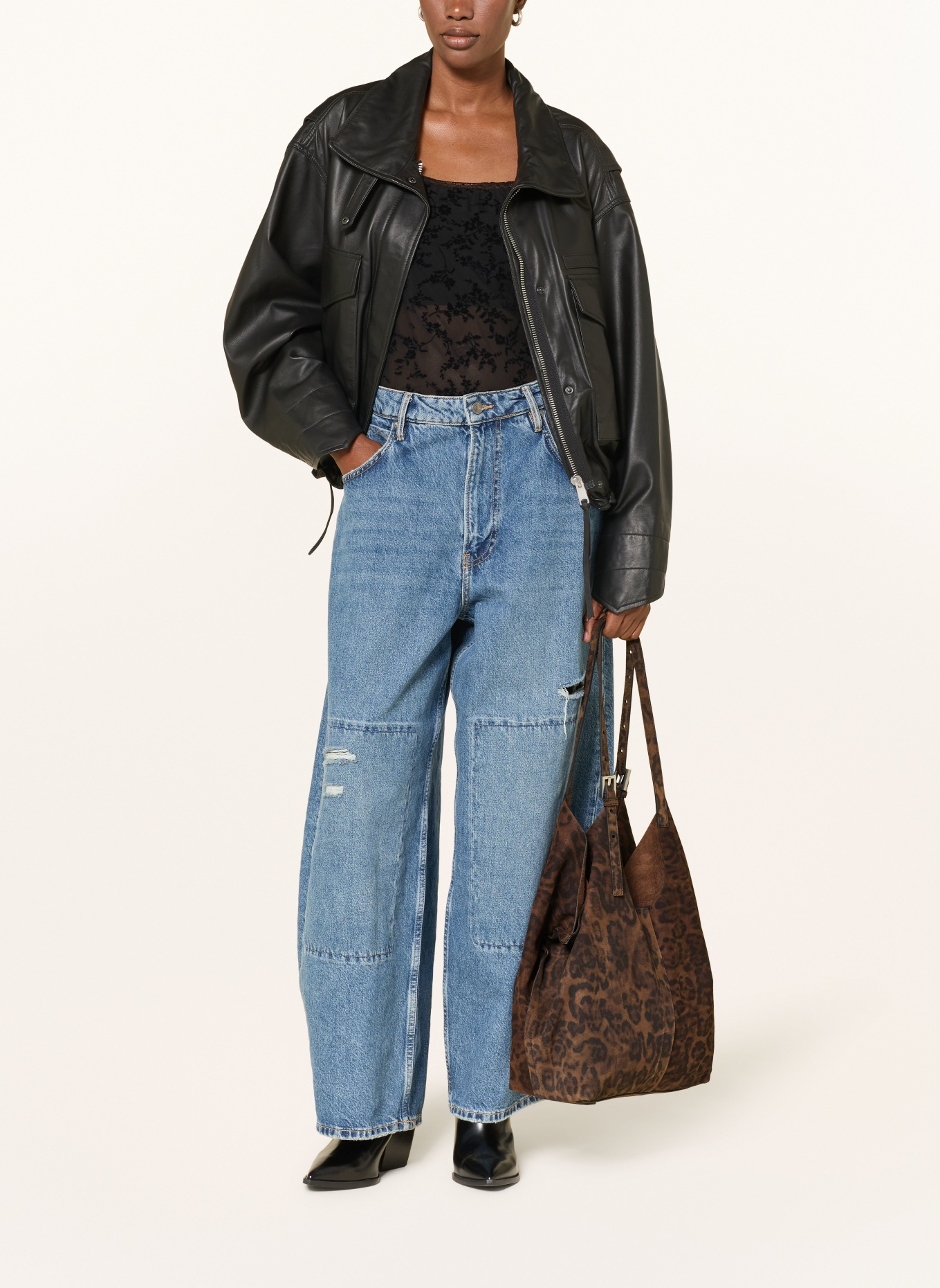ALLSAINTS Shoppers ARA LEPPO: MARRON FONCÉ / ZWART