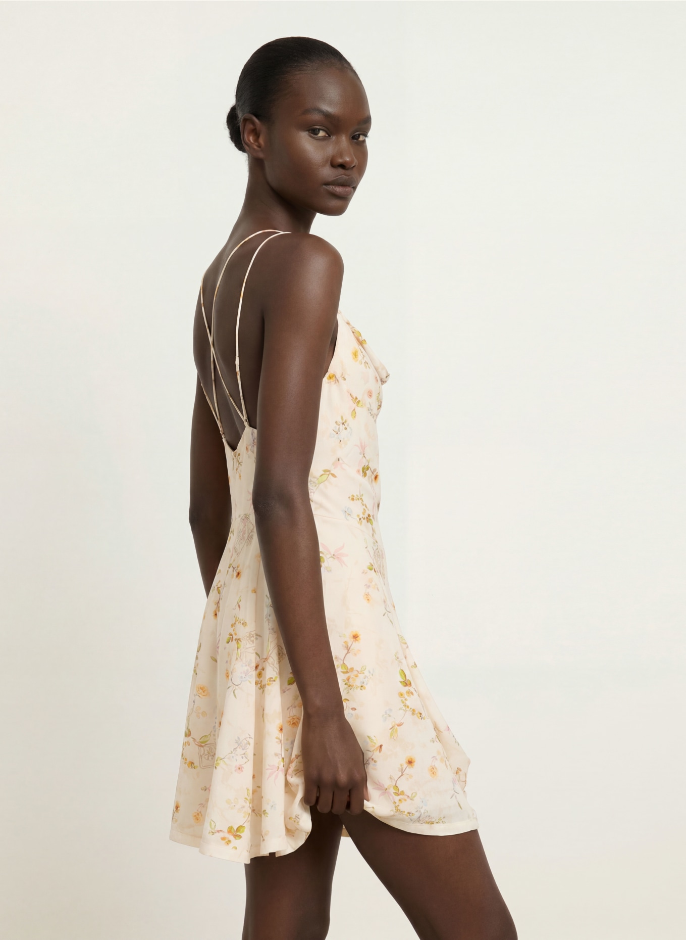 ALLSAINTS Kleid CLAIRE: CREME / ORANGE / GRÜN