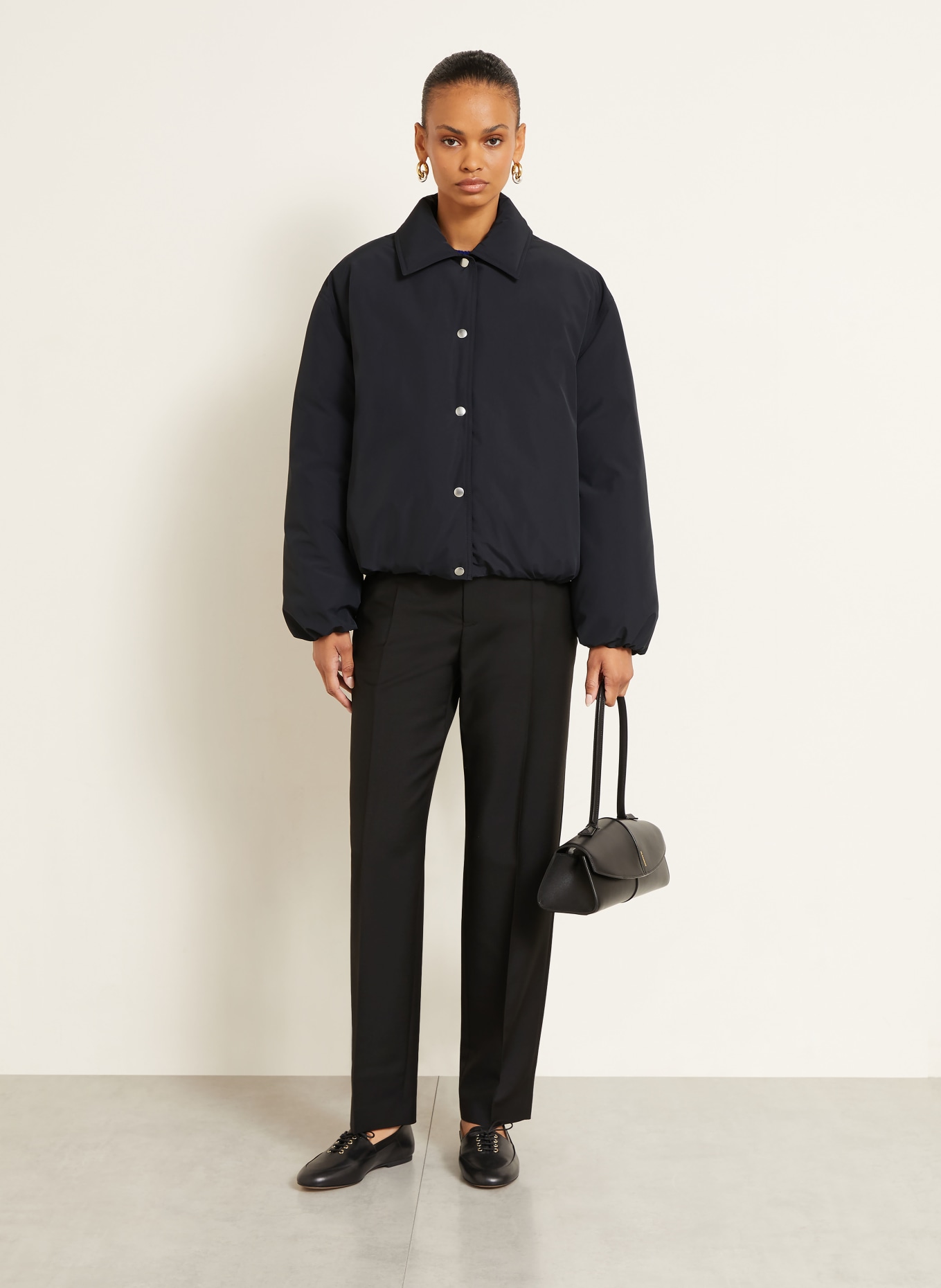 JIL SANDER Péřová bunda: ČERNÁ