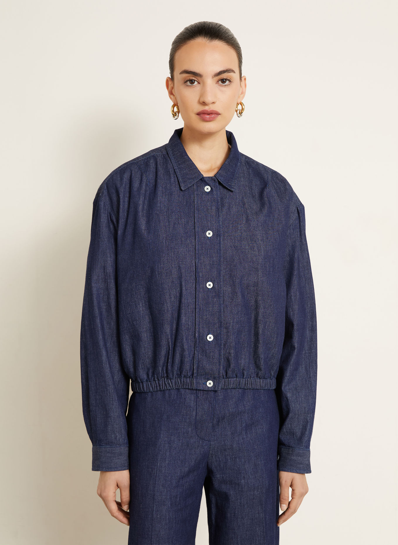 JIL SANDER Blouson in Jeansoptik: DUNKELBLAU