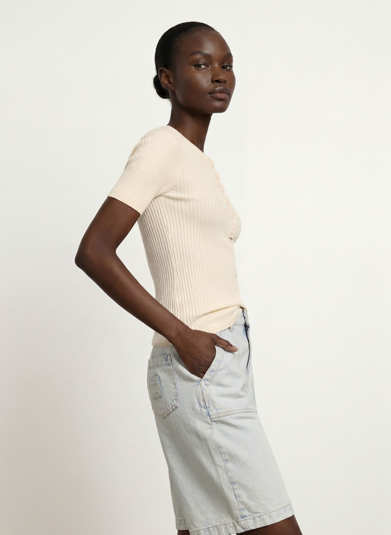 SANDRO Strickshirt: ECRU