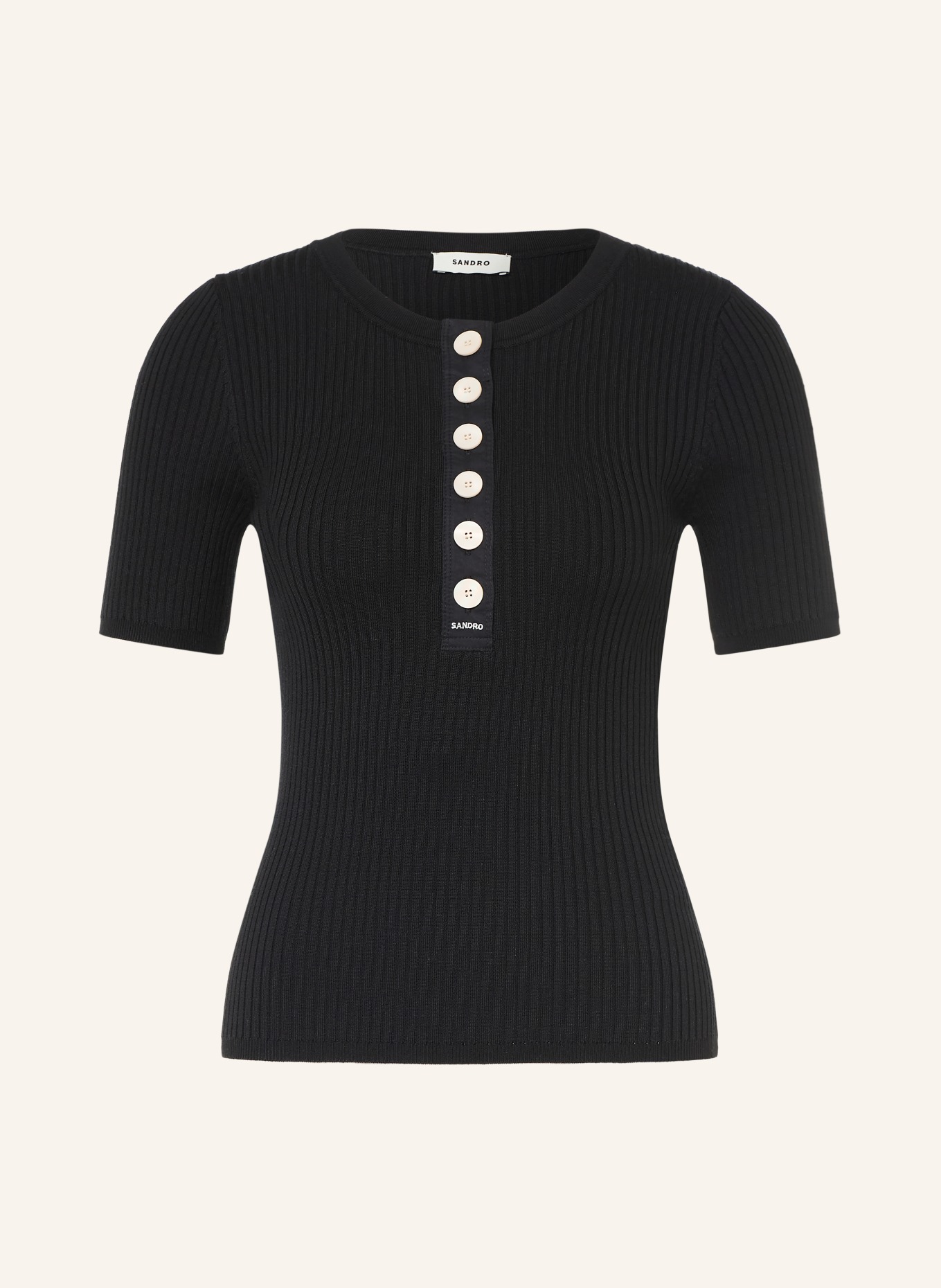 SANDRO Strickshirt: SCHWARZ