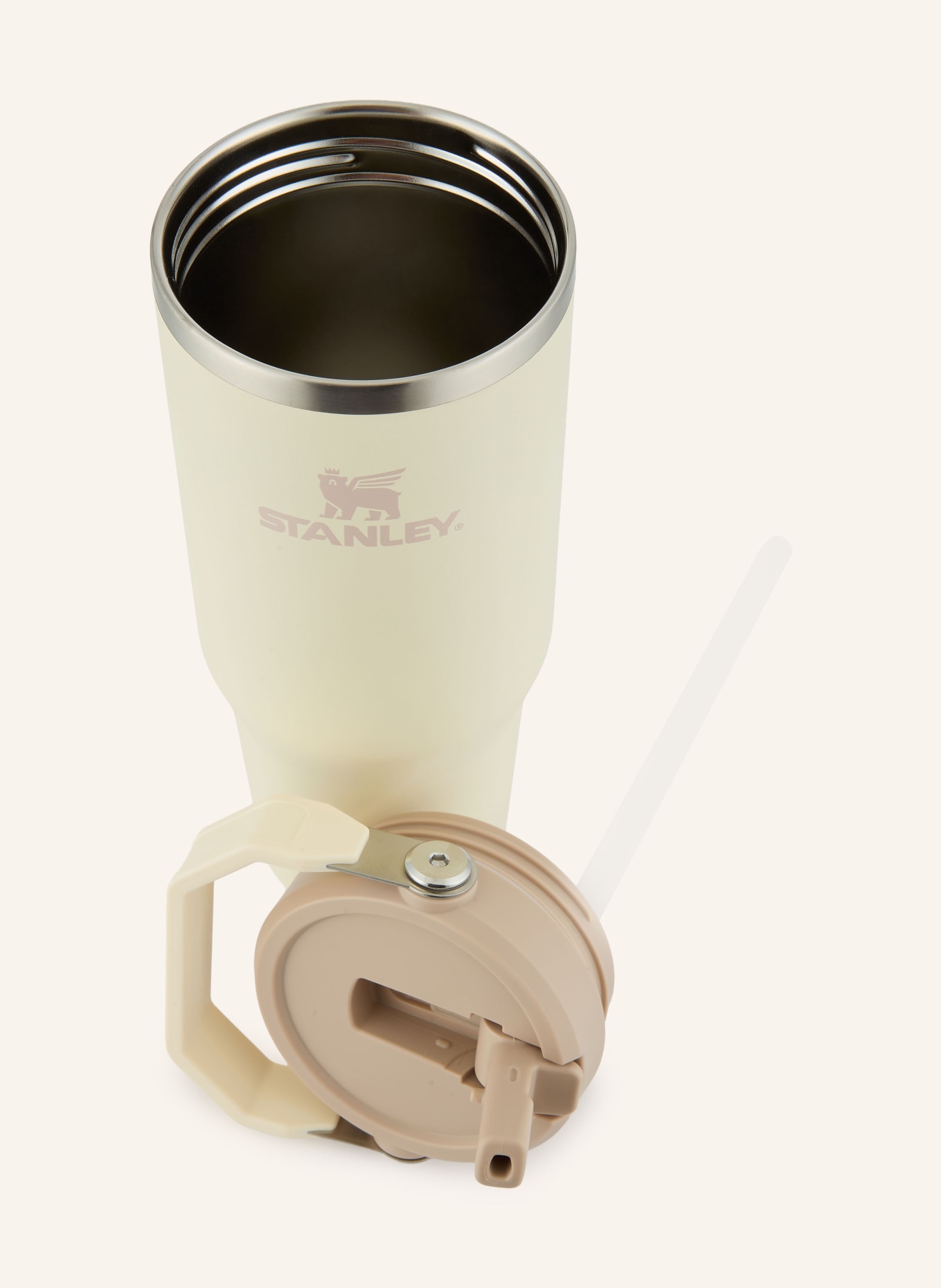 STANLEY Thermobecher THE ICEFLOW™ FLIP STRAW 2.0: HELLBRAUN / SILBER / BEIGE
