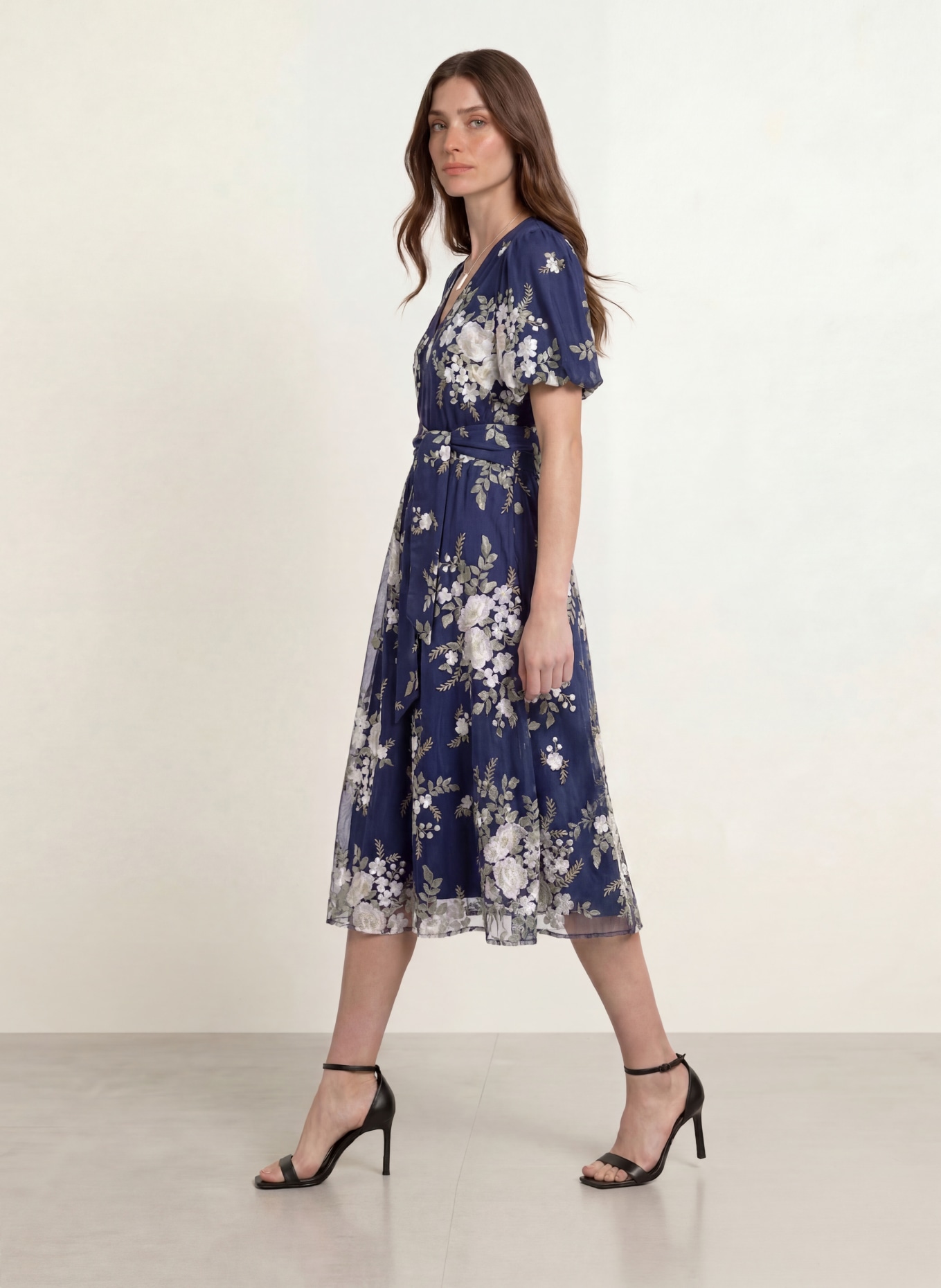 HOBBS Kleid IRA: DUNKELBLAU / GRÜN / WEISS