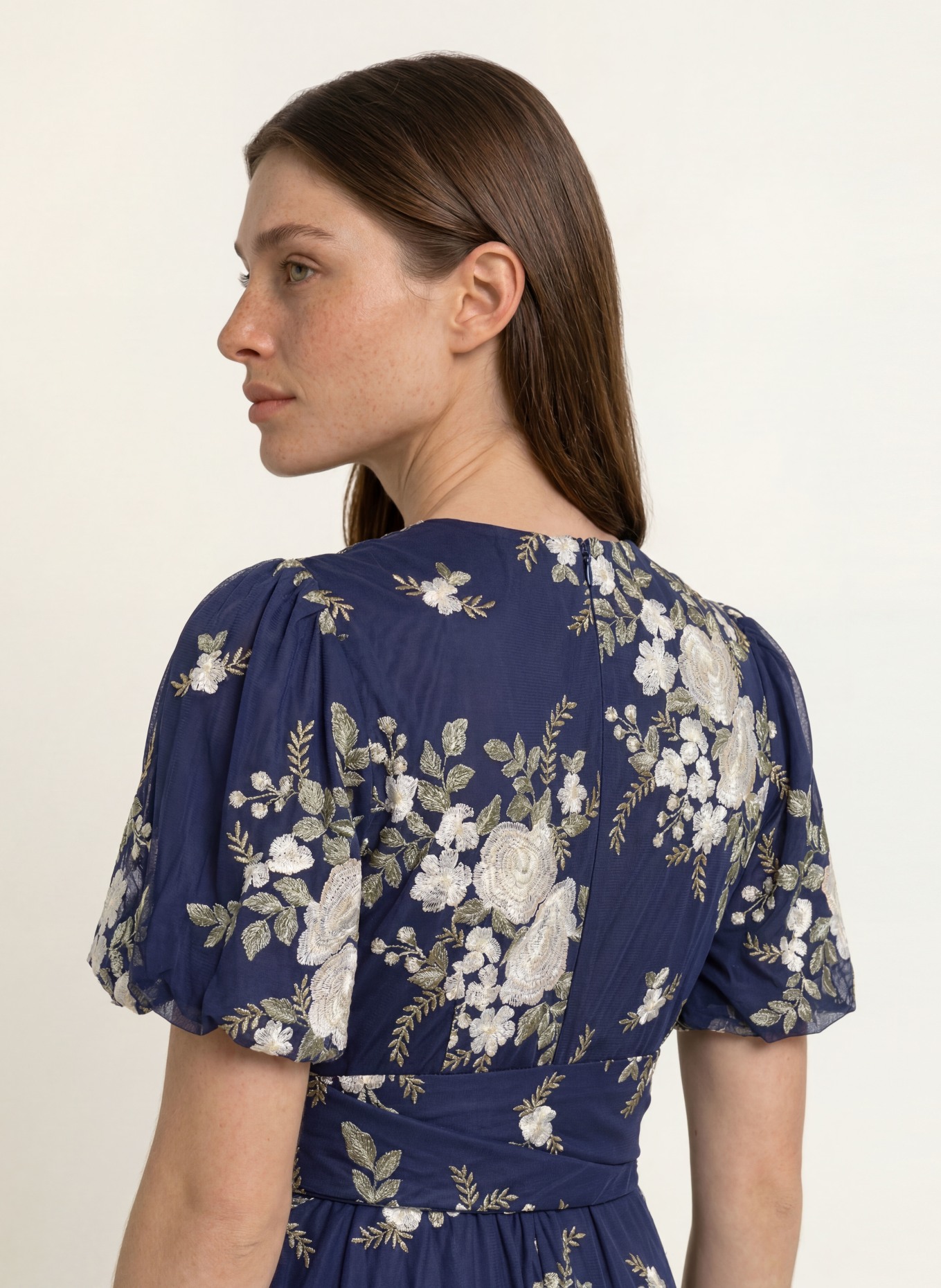 HOBBS Kleid IRA: DUNKELBLAU / GRÜN / WEISS