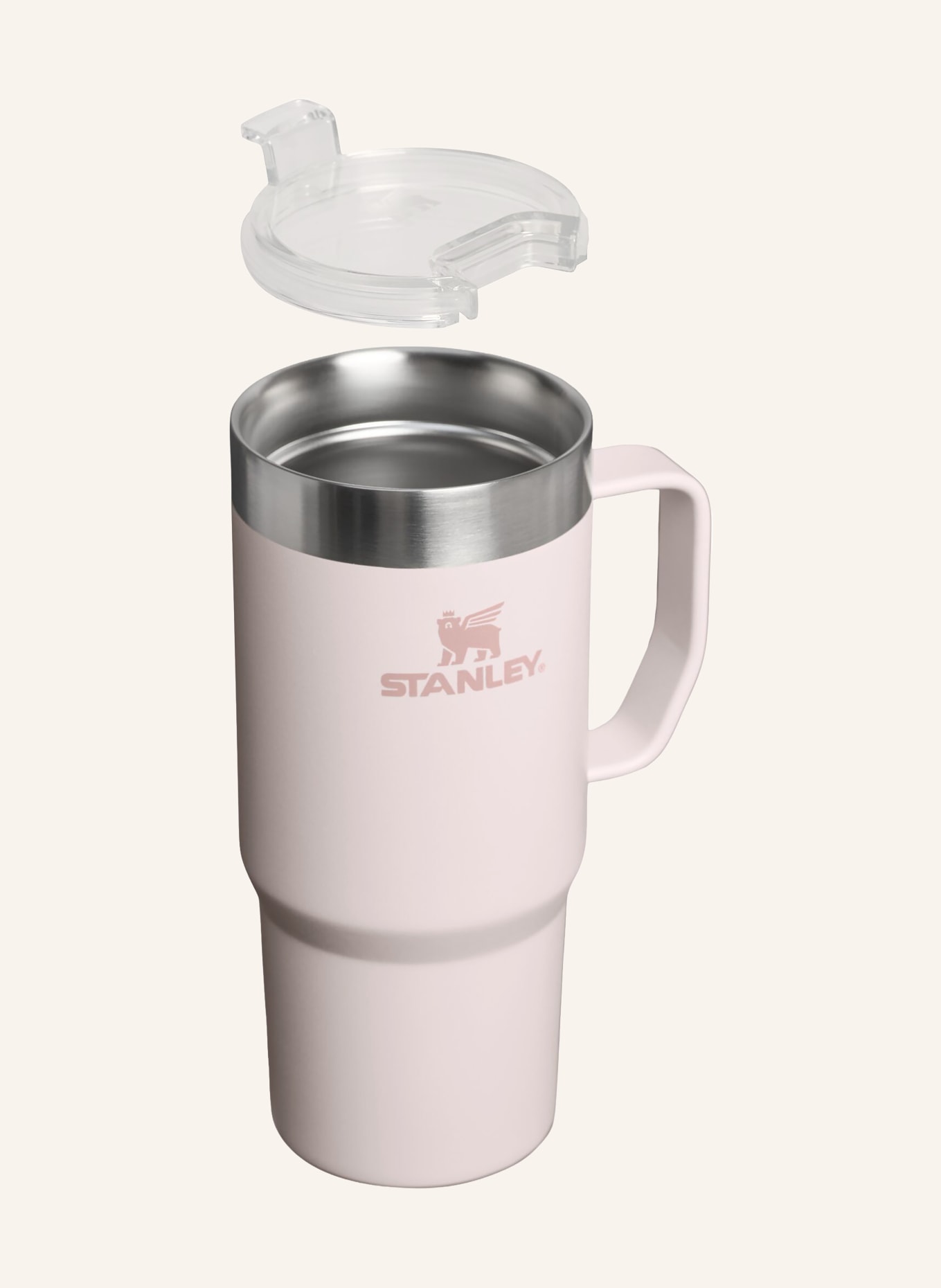 STANLEY Insulated Mug: THE EVERYDAY SUBURBAN MUG: LIGHT PINK / SILVER