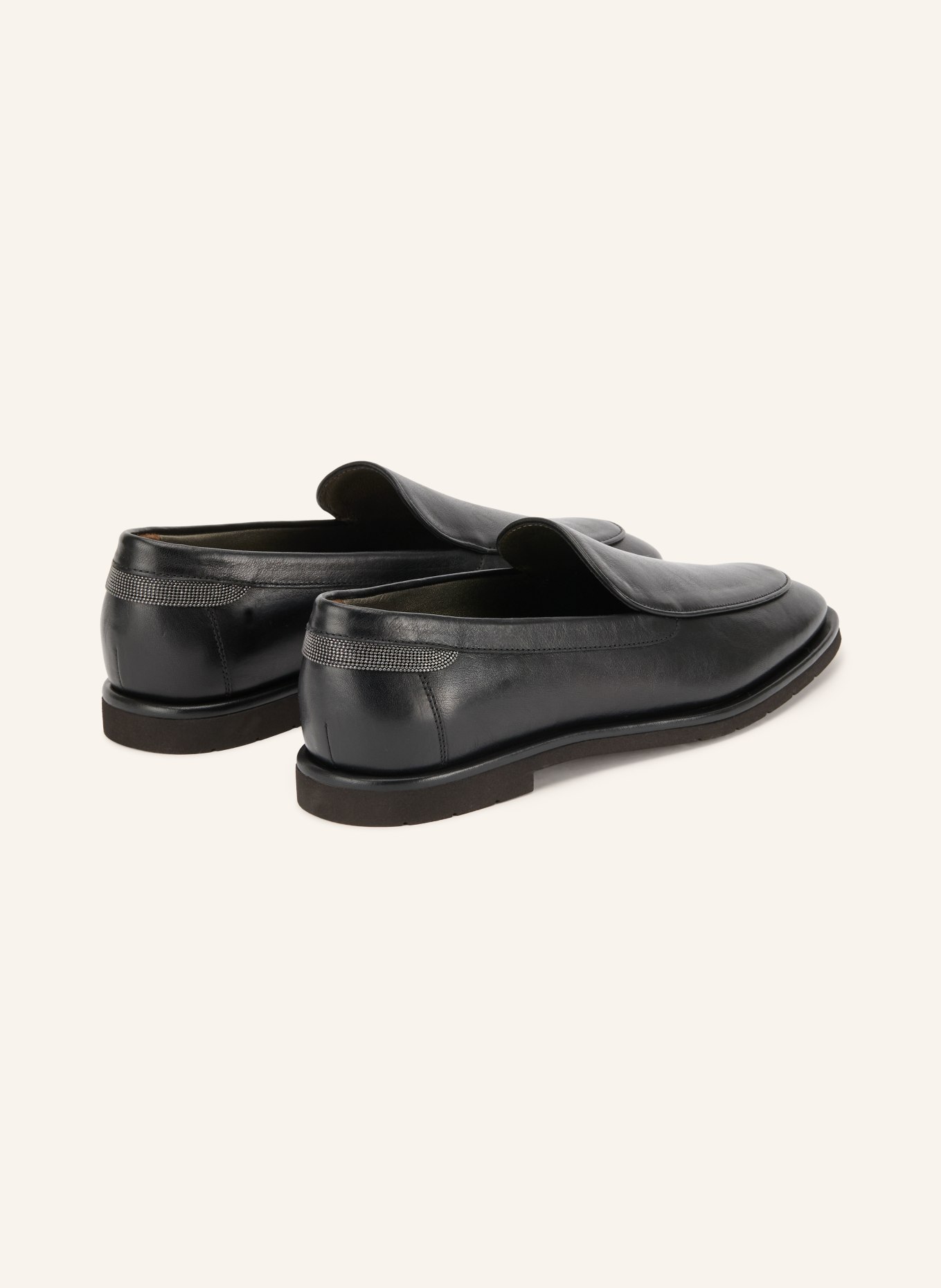 BRUNELLO CUCINELLI Loafers met sierstenen: ZWART
