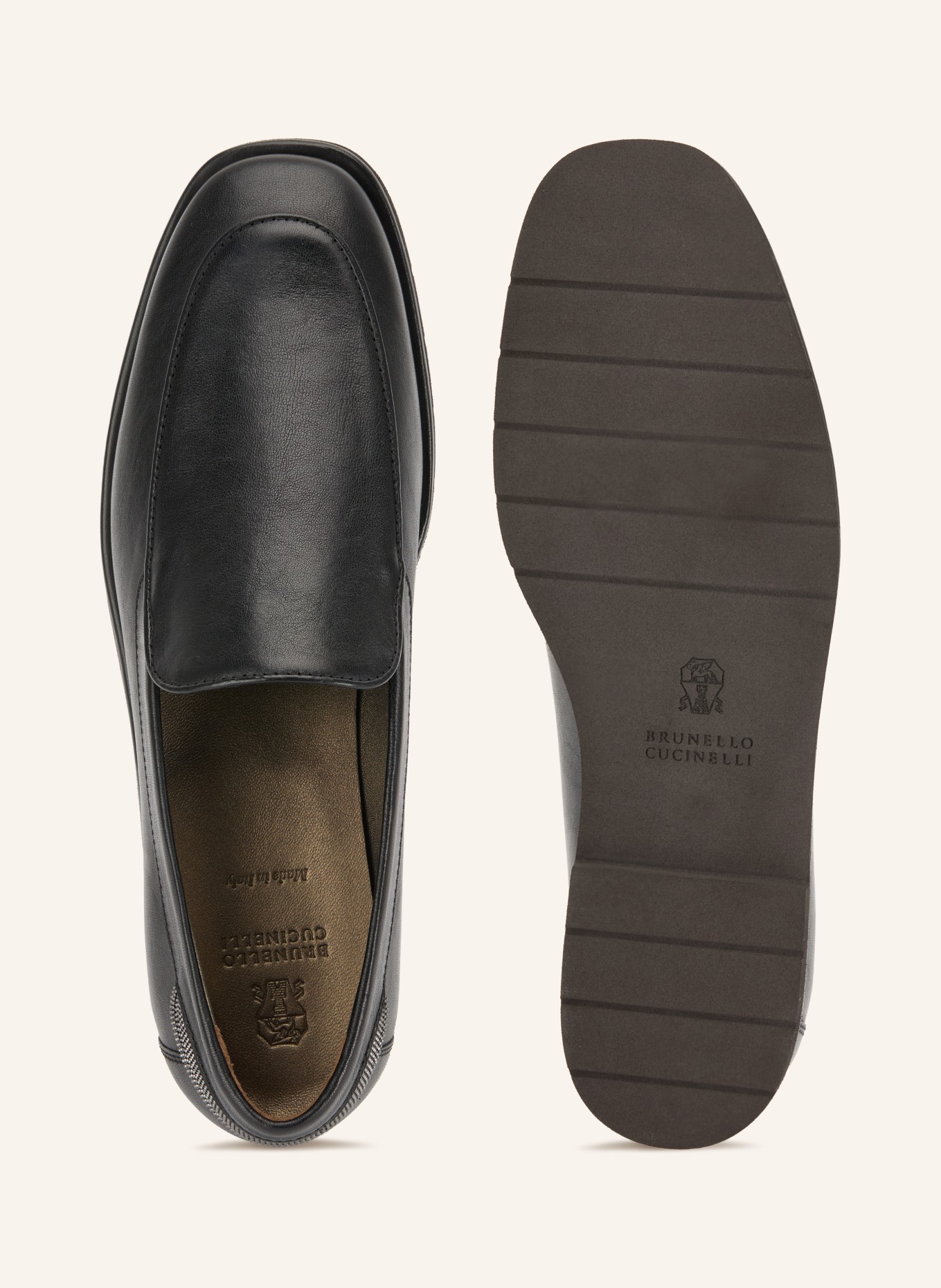 BRUNELLO CUCINELLI Loafers met sierstenen: ZWART