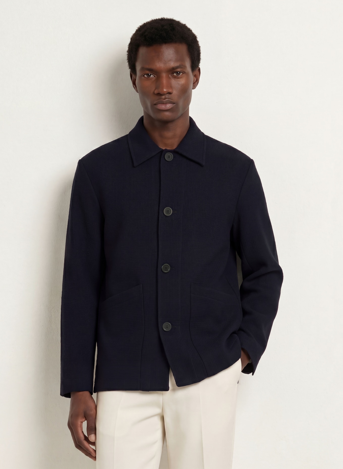 SANDRO Overshirt: DUNKELBLAU
