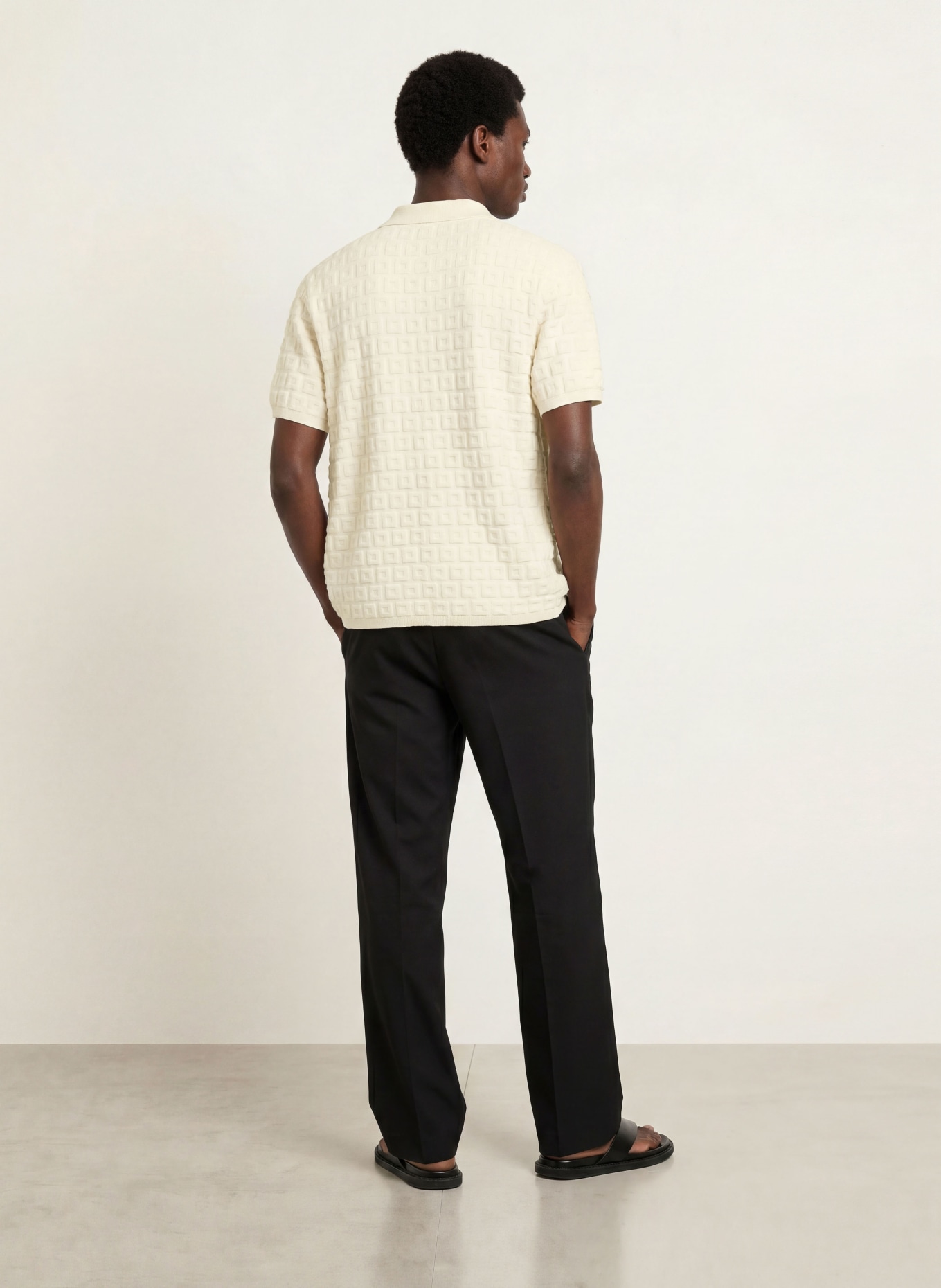 SANDRO Kurzarm-Hemd Comfort Fit: ECRU