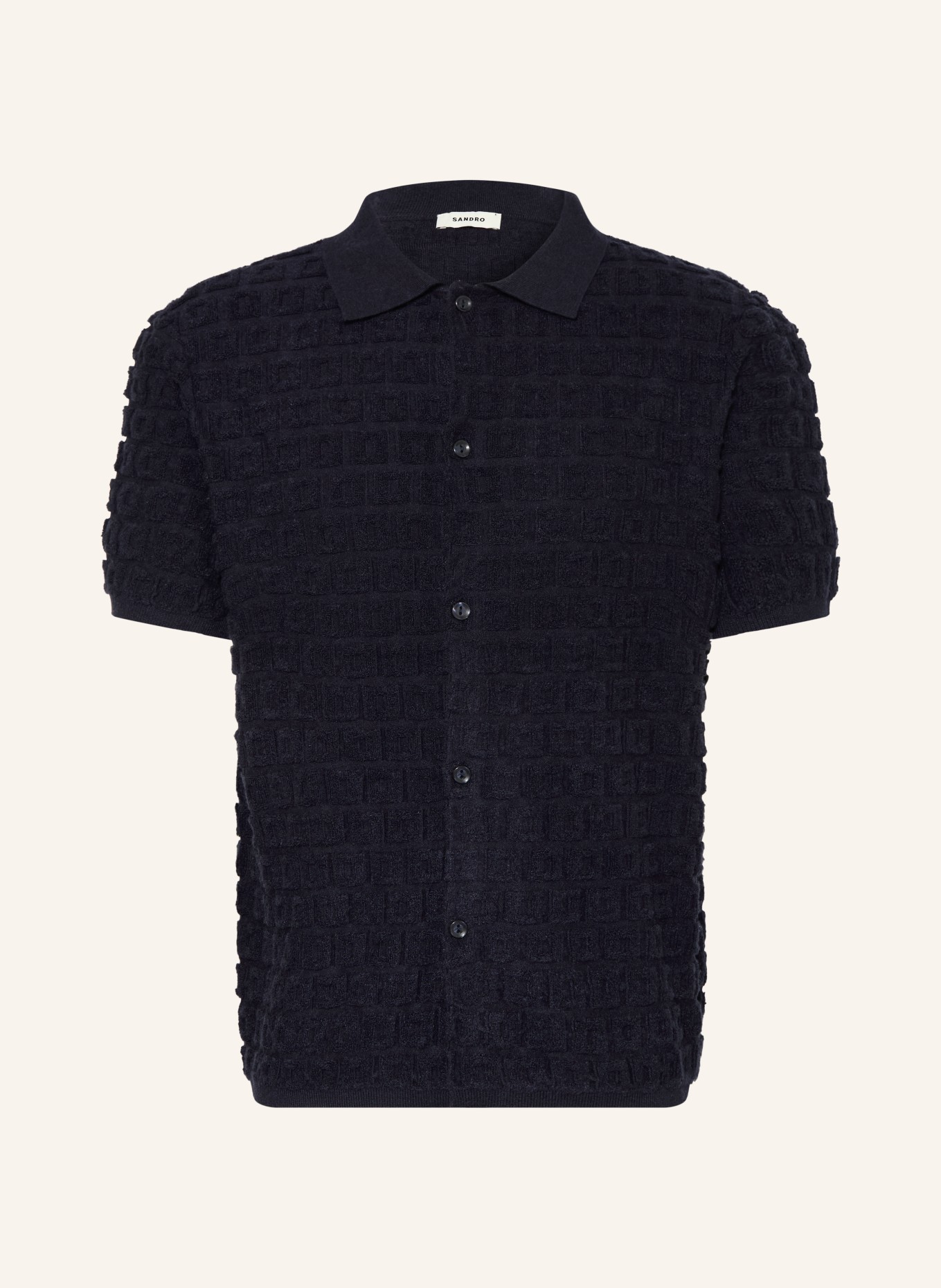 SANDRO Kurzarm-Hemd Comfort Fit: DUNKELBLAU