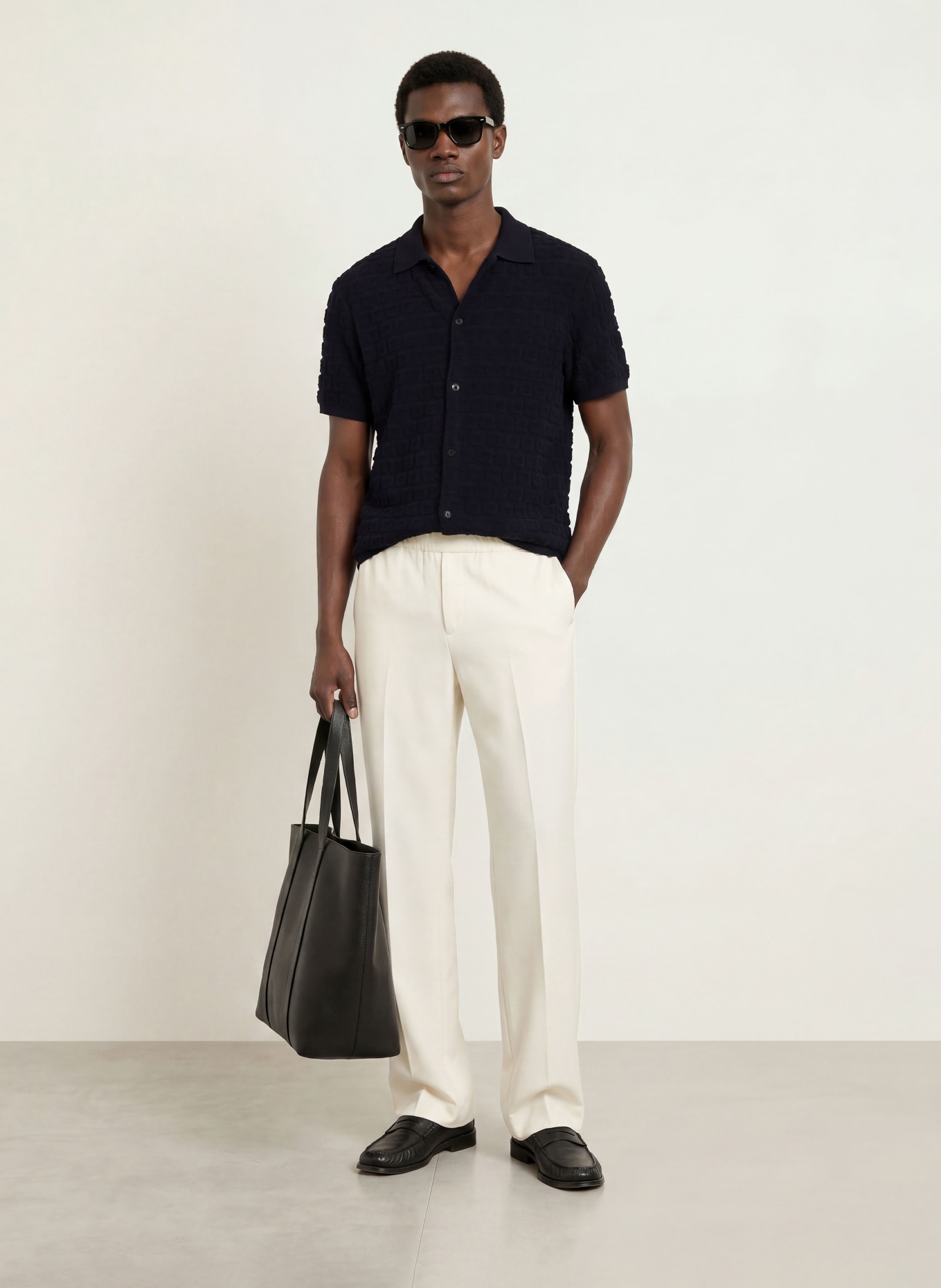 SANDRO Kurzarm-Hemd Comfort Fit: DUNKELBLAU