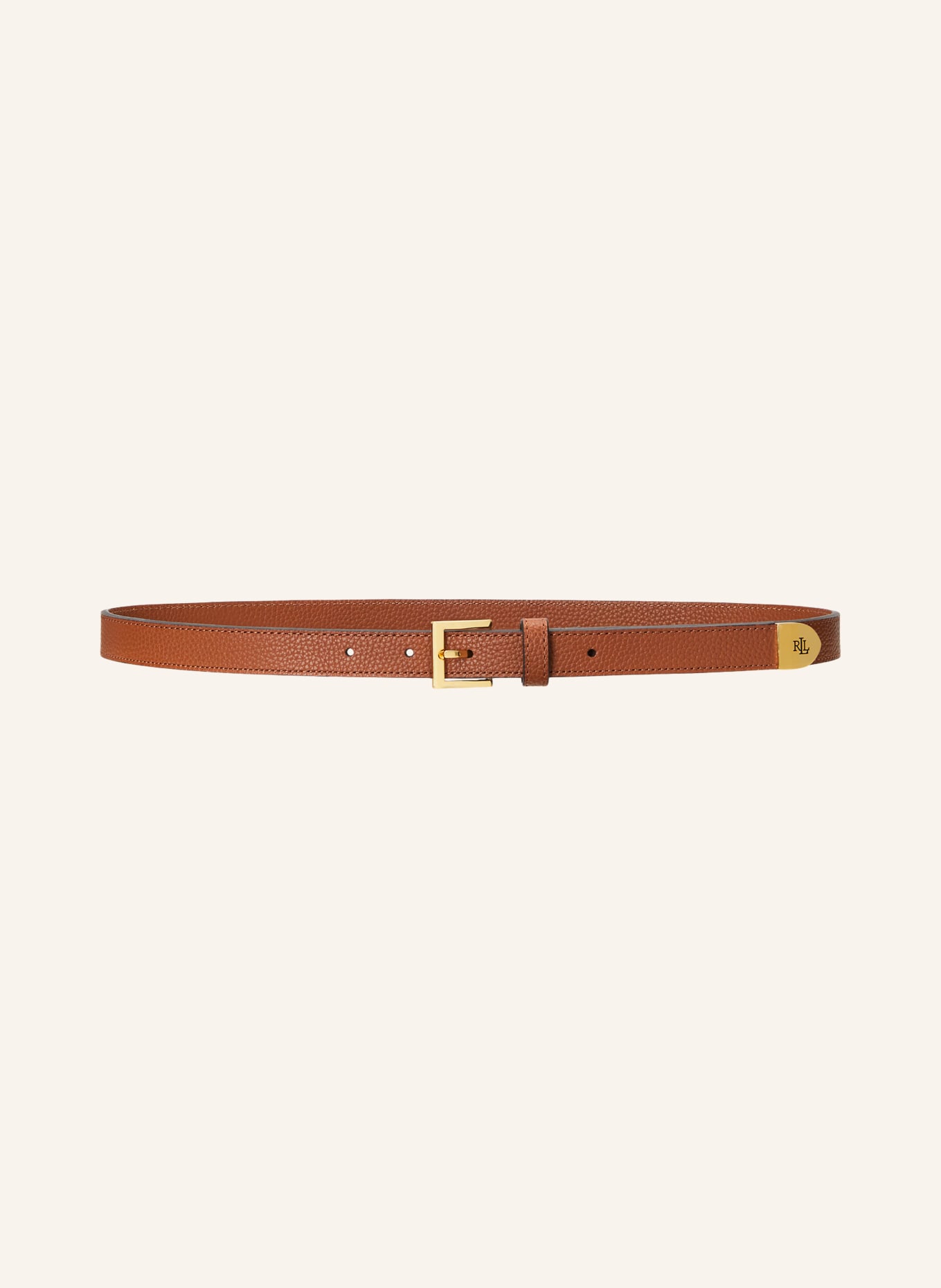 LAUREN RALPH LAUREN Leren riemen: BRUIN