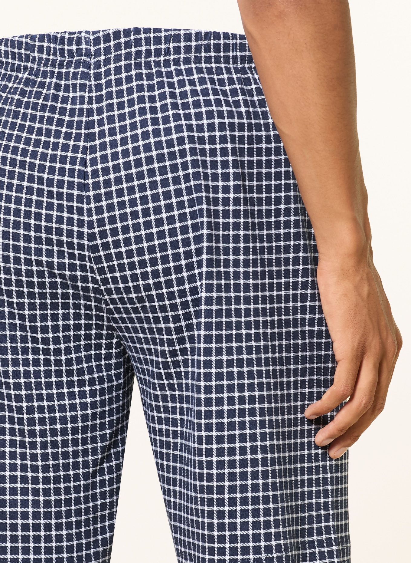 mey Pyjamashorts uit de WHITE CHECK-serie: DONKERBLAUW / WIT