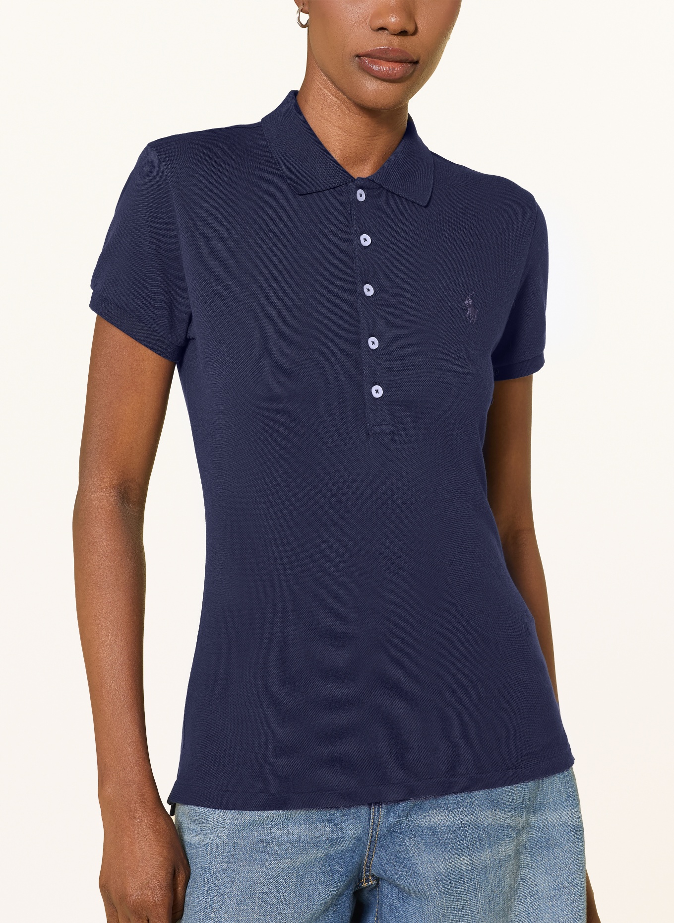 POLO RALPH LAUREN Piqué-Poloshirt: DUNKELBLAU