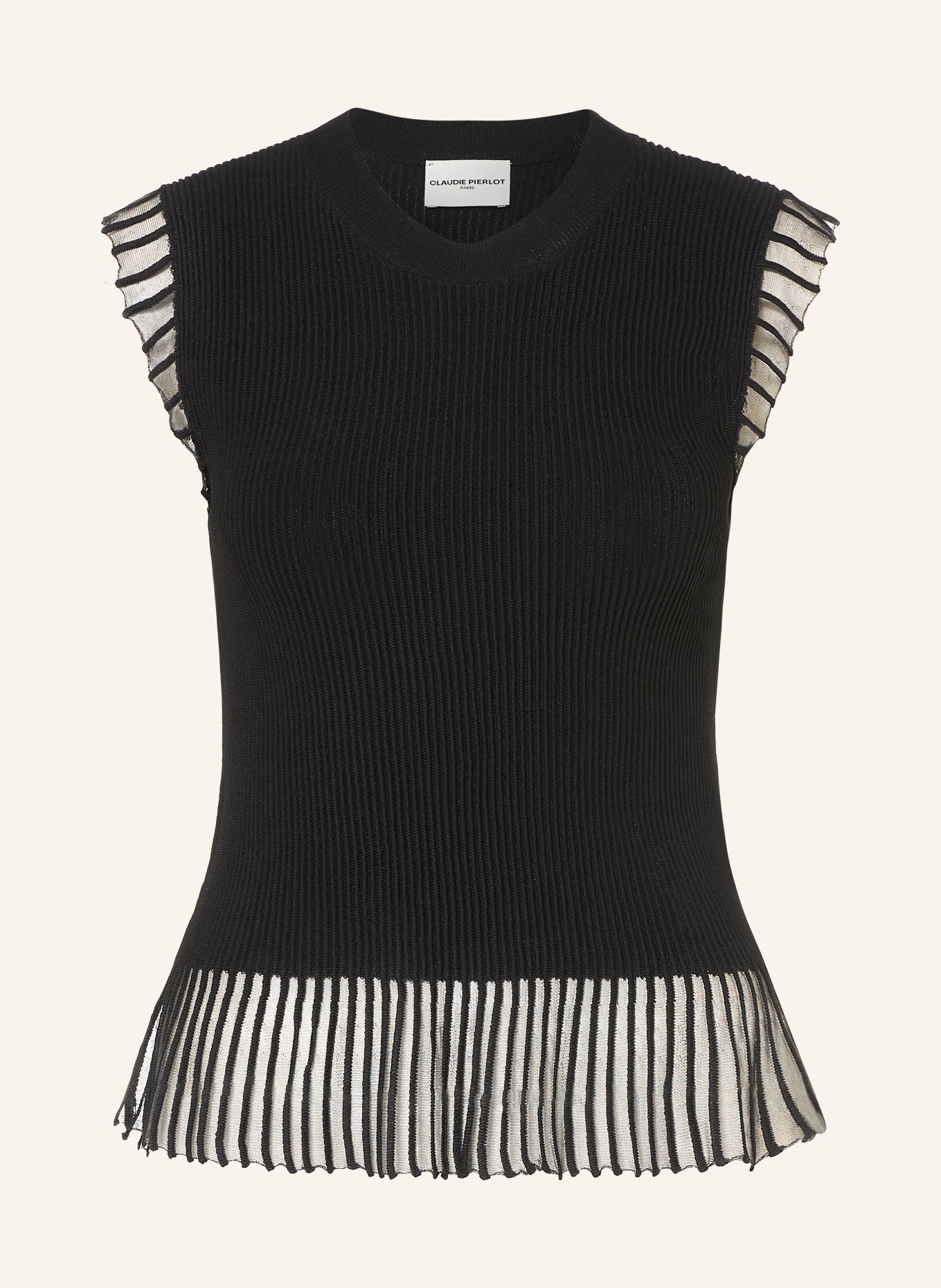 CLAUDIE PIERLOT Stricktop: SCHWARZ