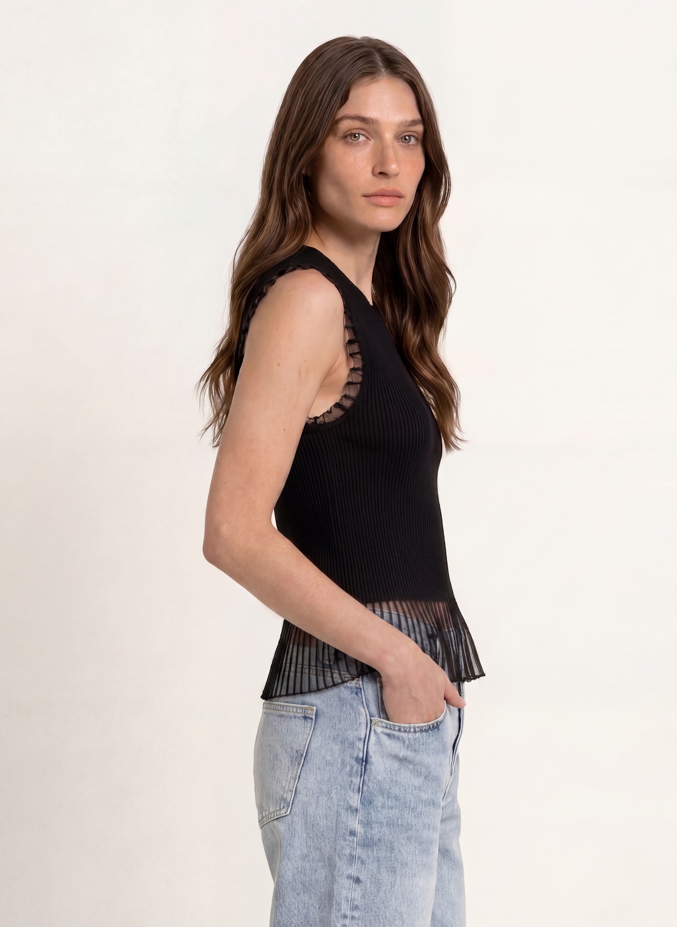 CLAUDIE PIERLOT Stricktop: SCHWARZ