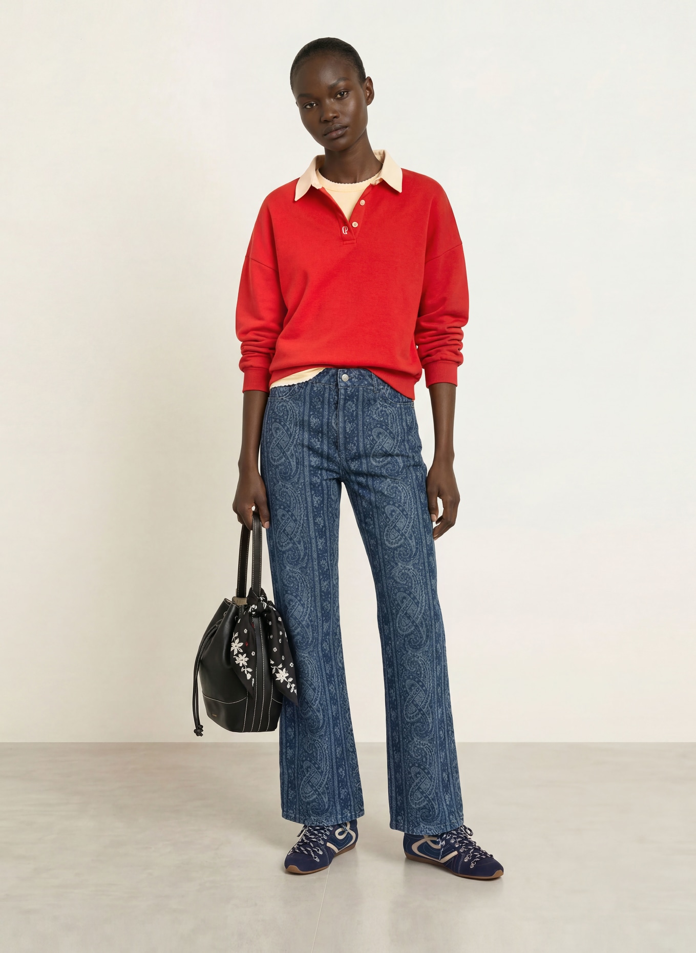 CLAUDIE PIERLOT Bluza: CZERWONY / JASNOŻÓŁTY