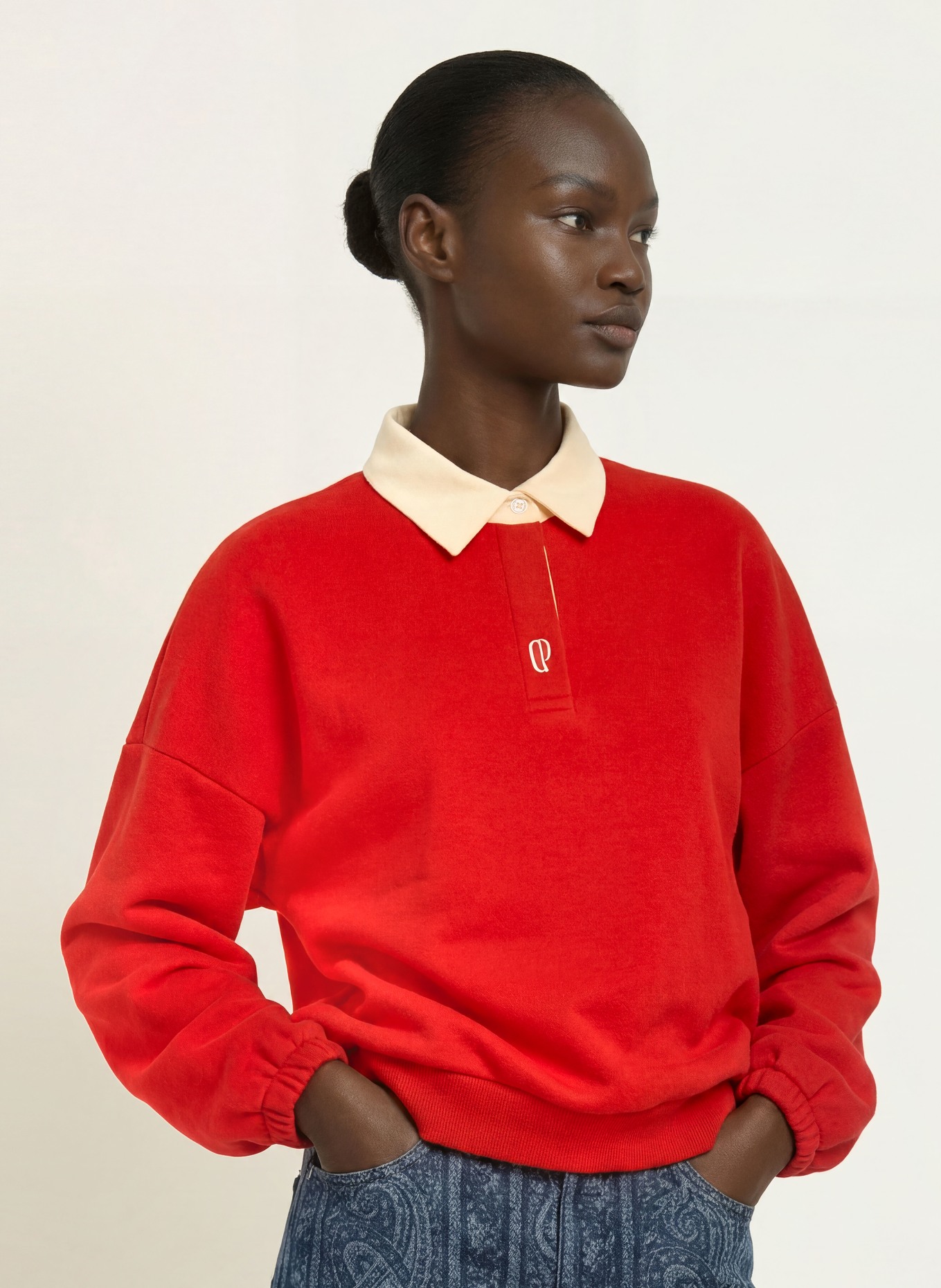 CLAUDIE PIERLOT Bluza: CZERWONY / JASNOŻÓŁTY