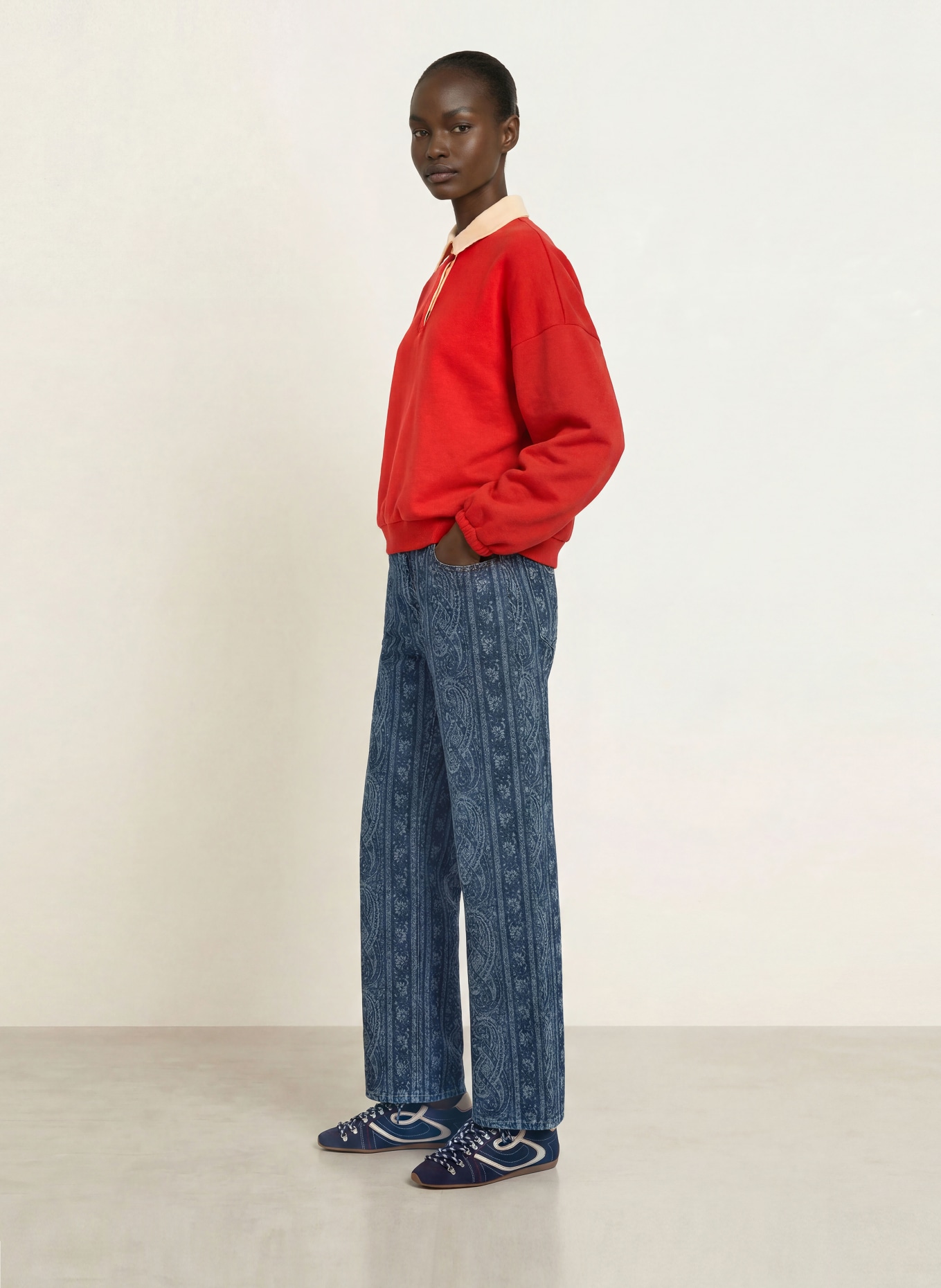 CLAUDIE PIERLOT Bluza: CZERWONY / JASNOŻÓŁTY