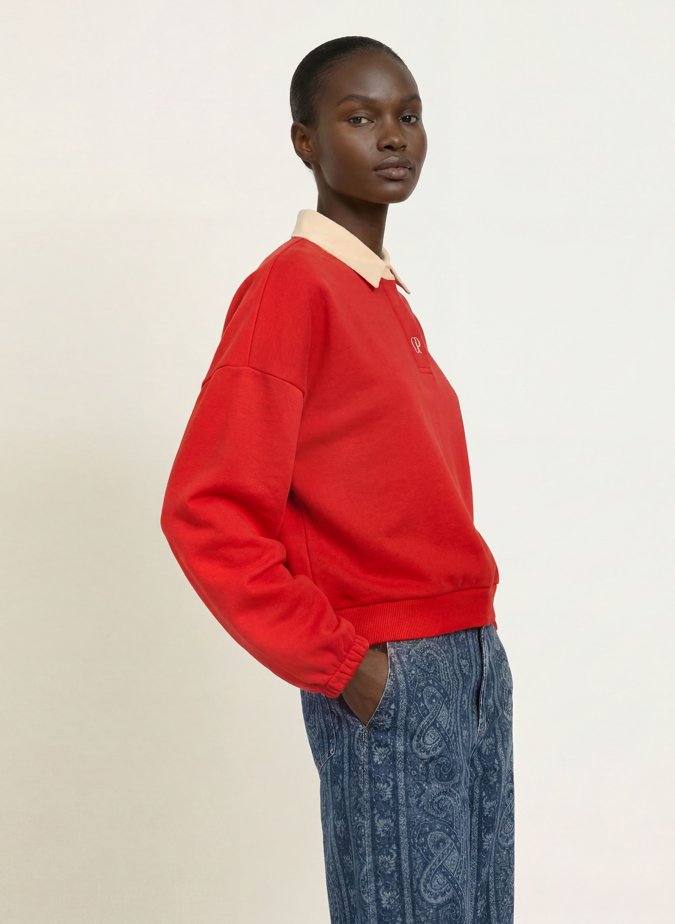 CLAUDIE PIERLOT Bluza: CZERWONY / JASNOŻÓŁTY