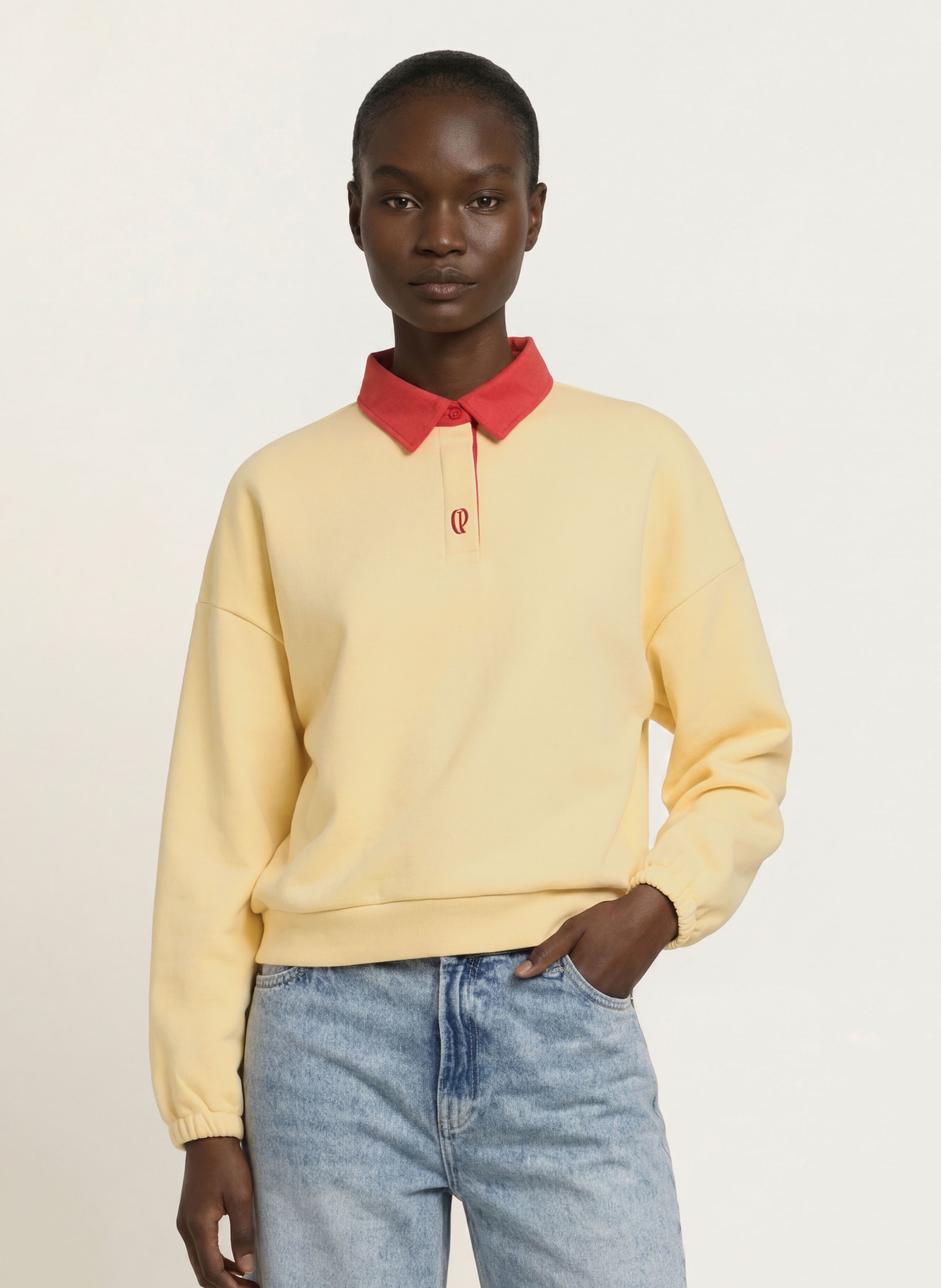 CLAUDIE PIERLOT Sweatshirt: HELLGELB / ROT