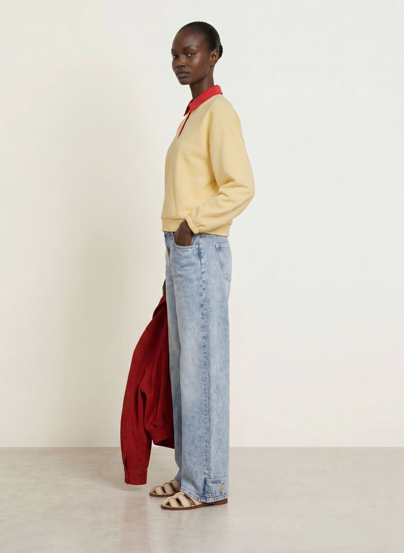 CLAUDIE PIERLOT Sweatshirt: HELLGELB / ROT