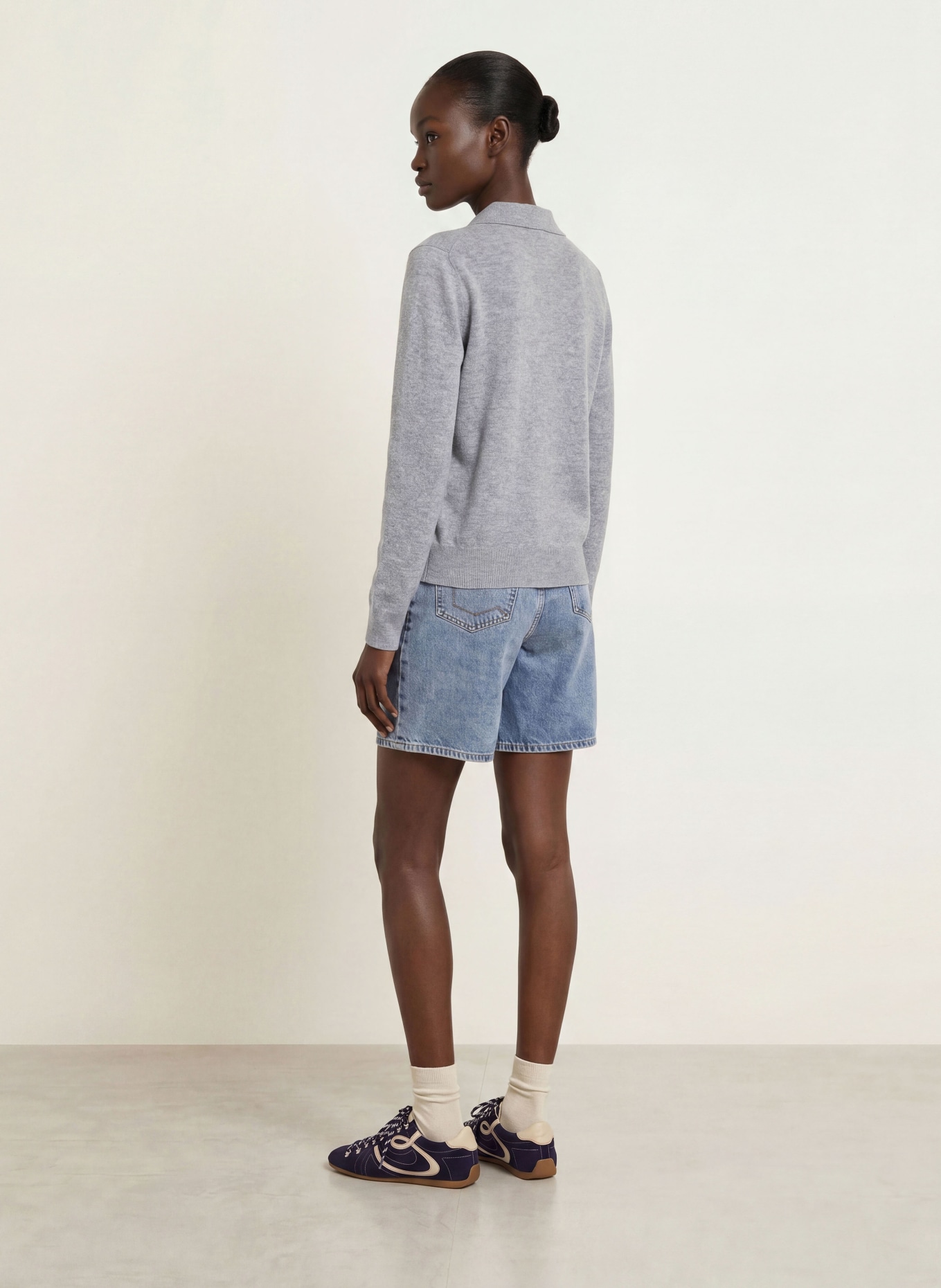 CLAUDIE PIERLOT Strickjacke: GRAU / HELLBLAU / WEISS