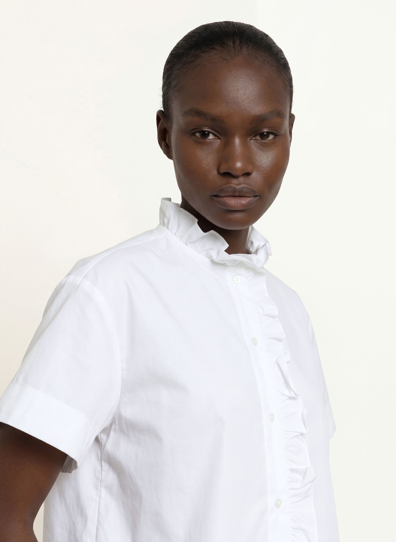 CLAUDIE PIERLOT Bluse mit Rüschen: WEISS