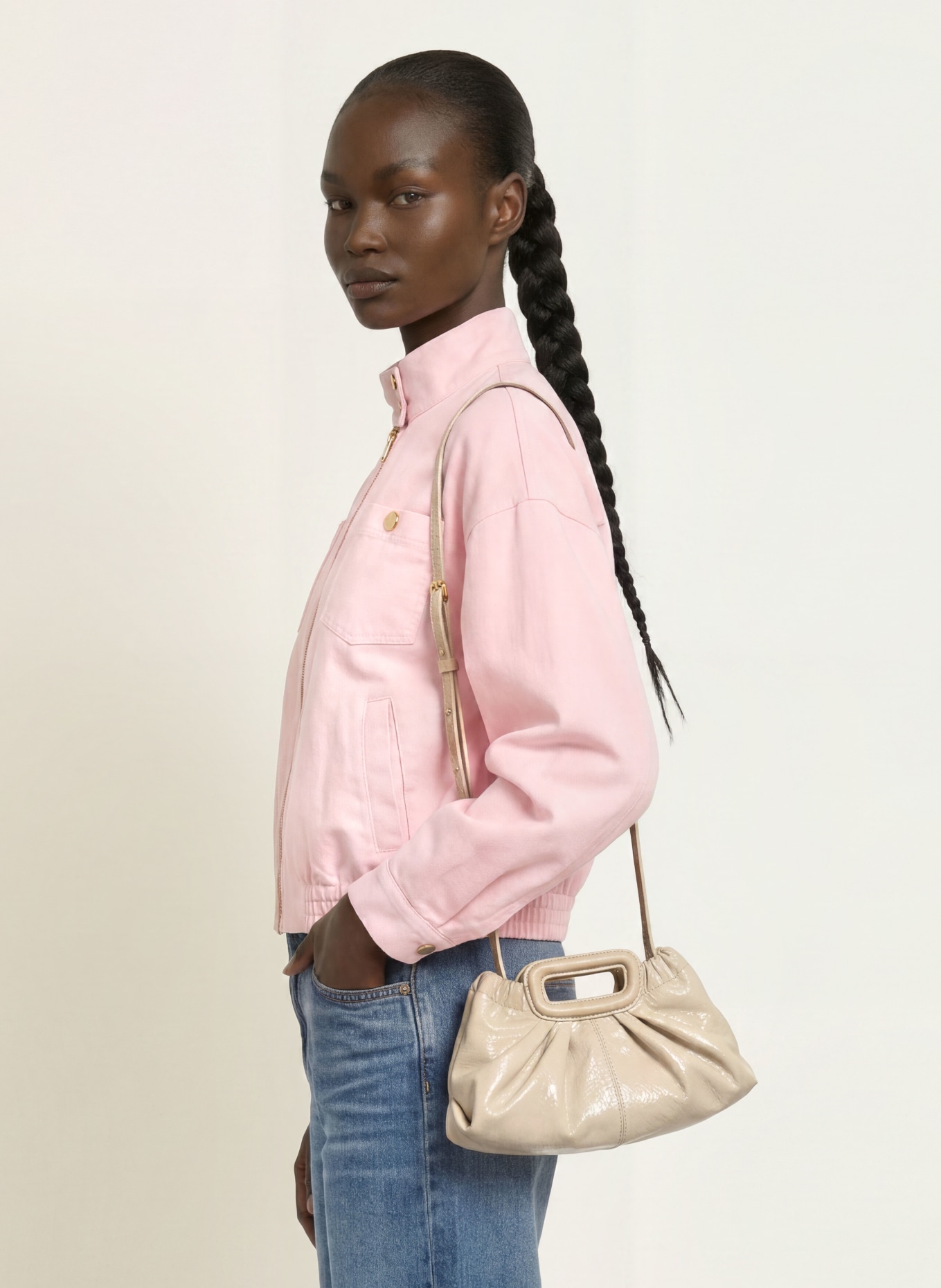 maje Clutch: BEIGE