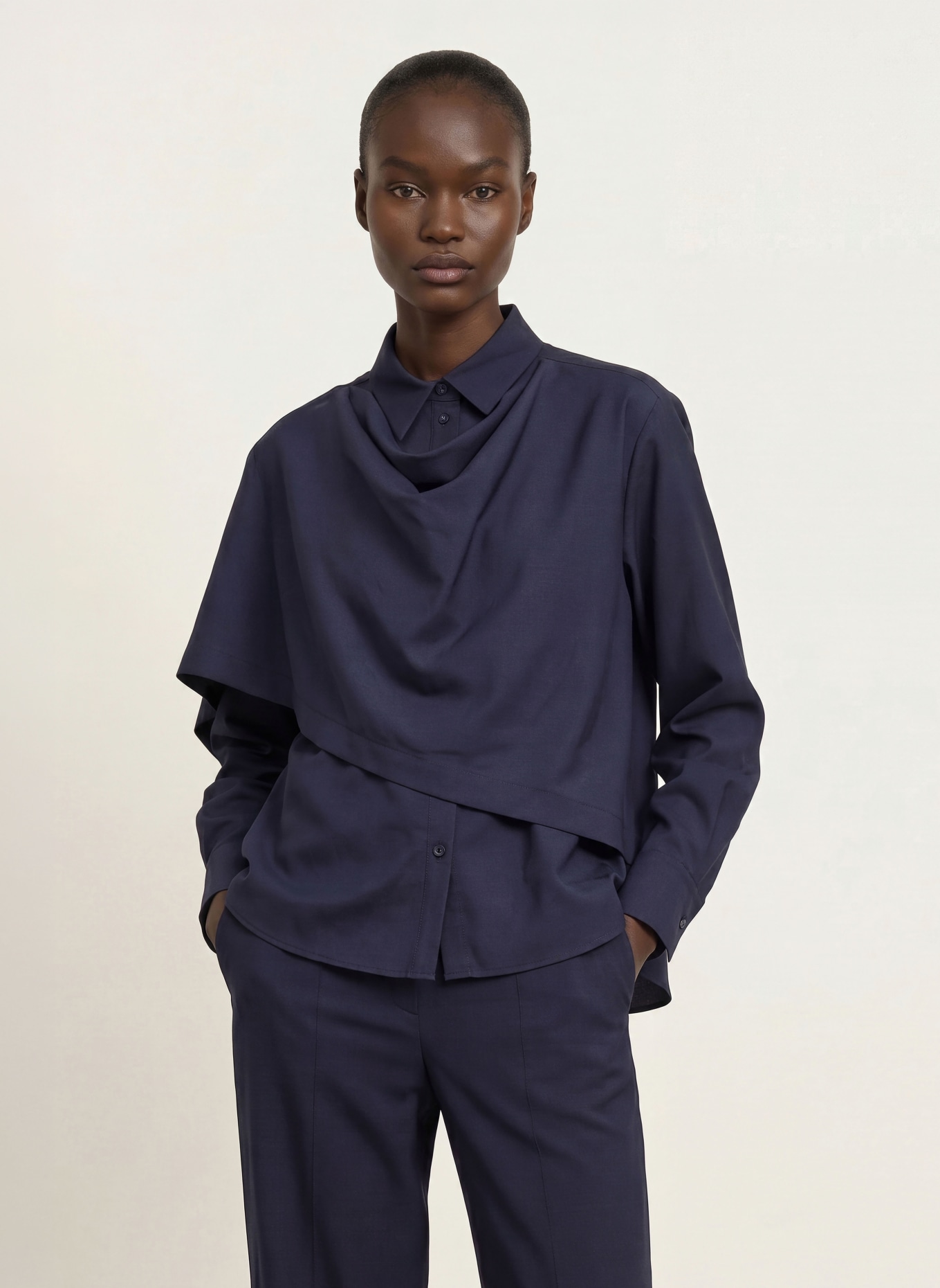 CLAUDIE PIERLOT Hemdbluse: DUNKELBLAU