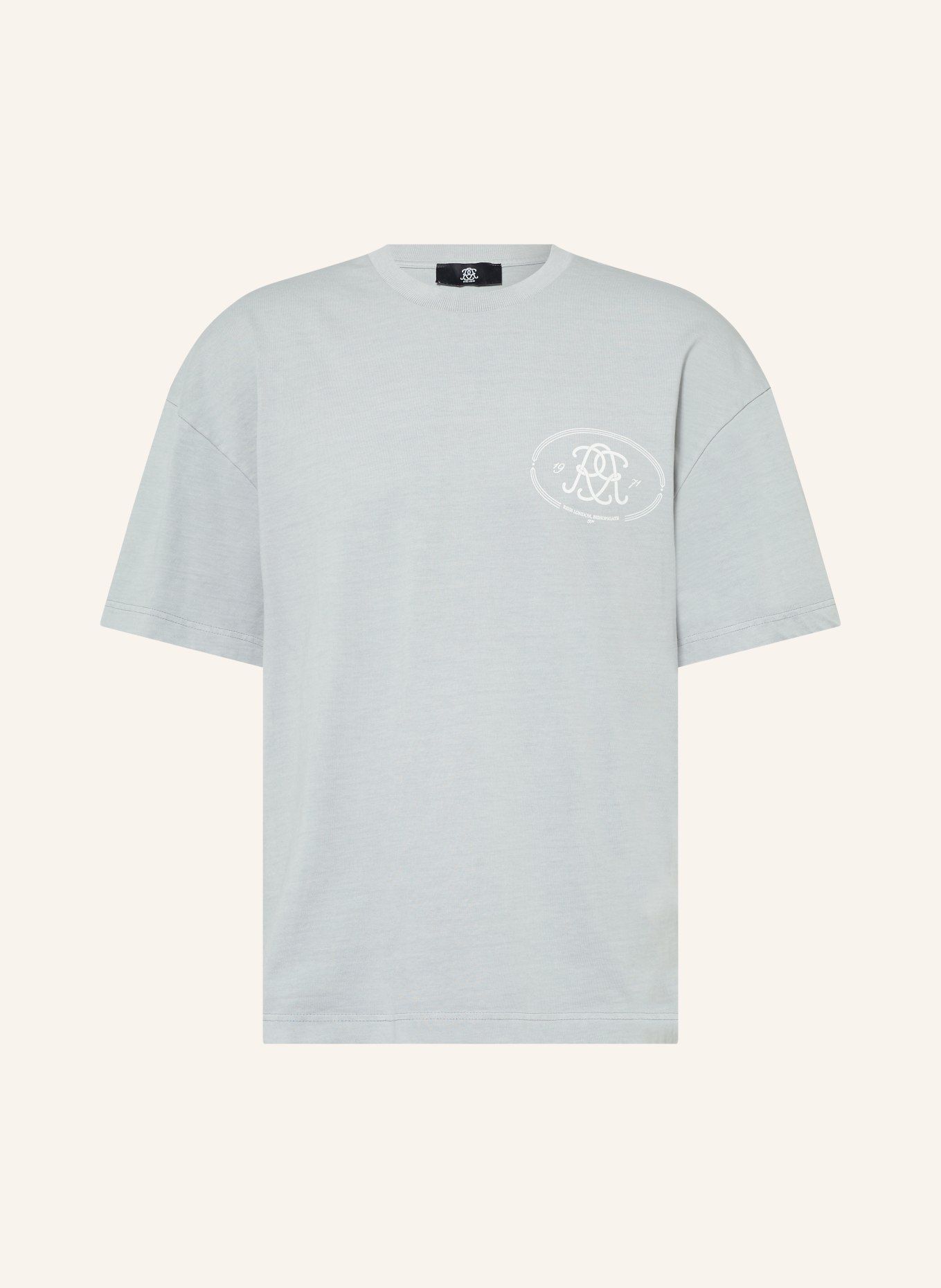 REISS CLEMENT T-shirt: BLUE GRAY / WHITE
