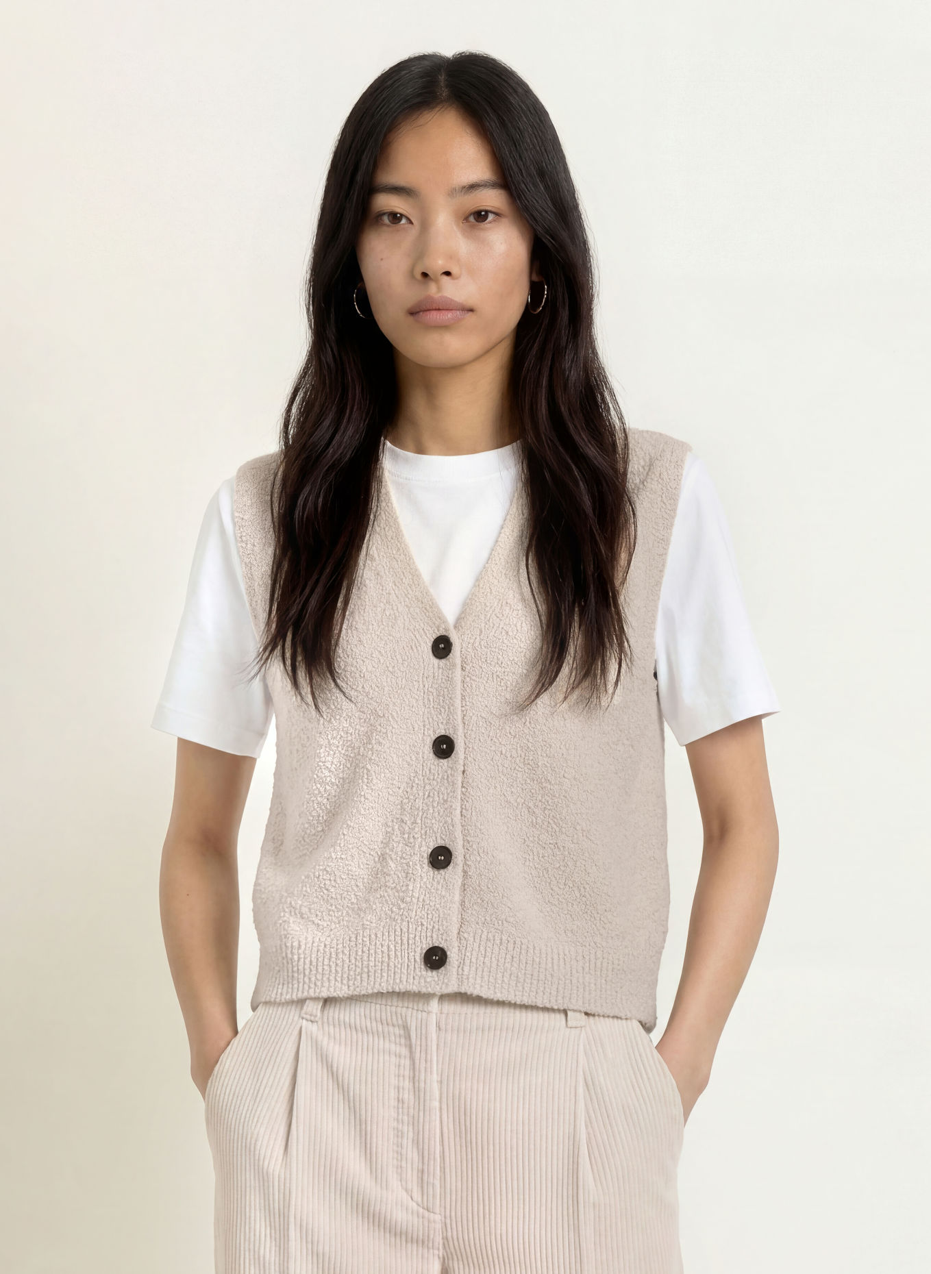 Marc O'Polo Strickweste: BEIGE