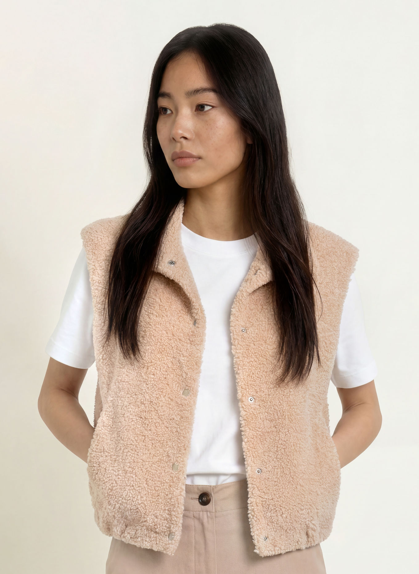 Marc O'Polo Bodywarmer van teddybont: BEIGE