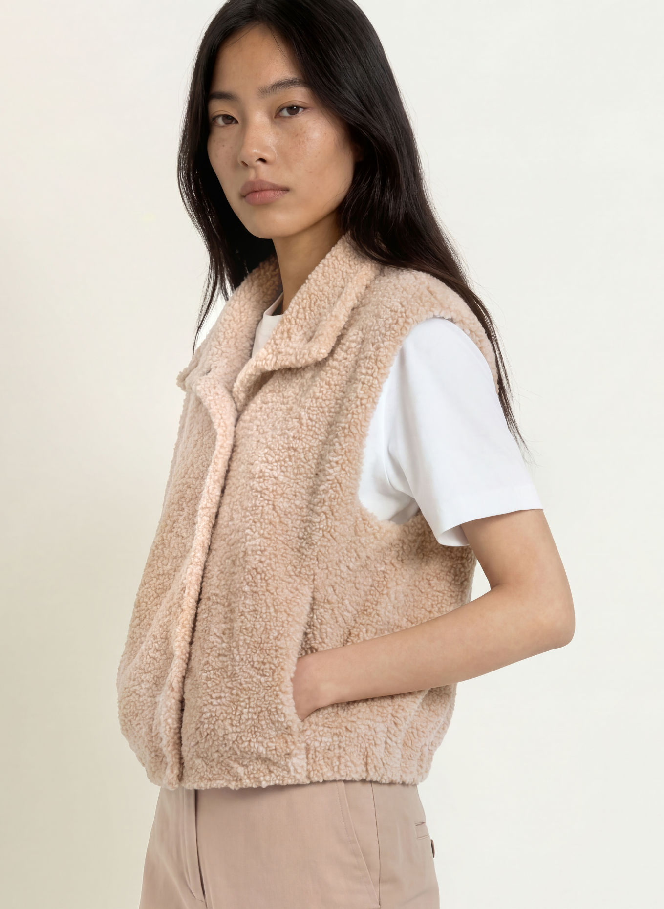 Marc O'Polo Bodywarmer van teddybont: BEIGE