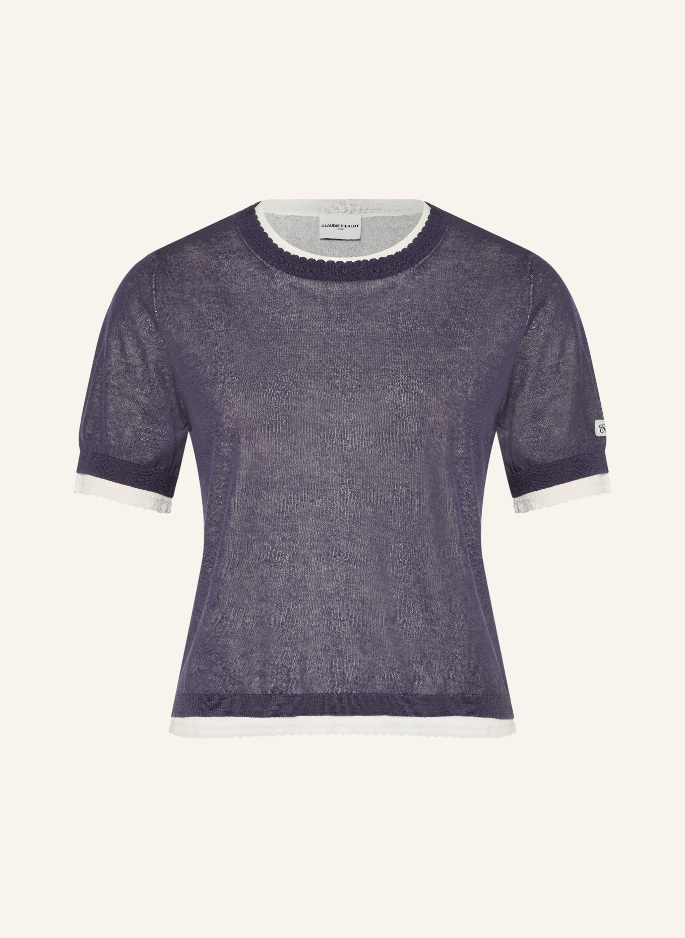 CLAUDIE PIERLOT Strickshirt: BLAU / WEISS