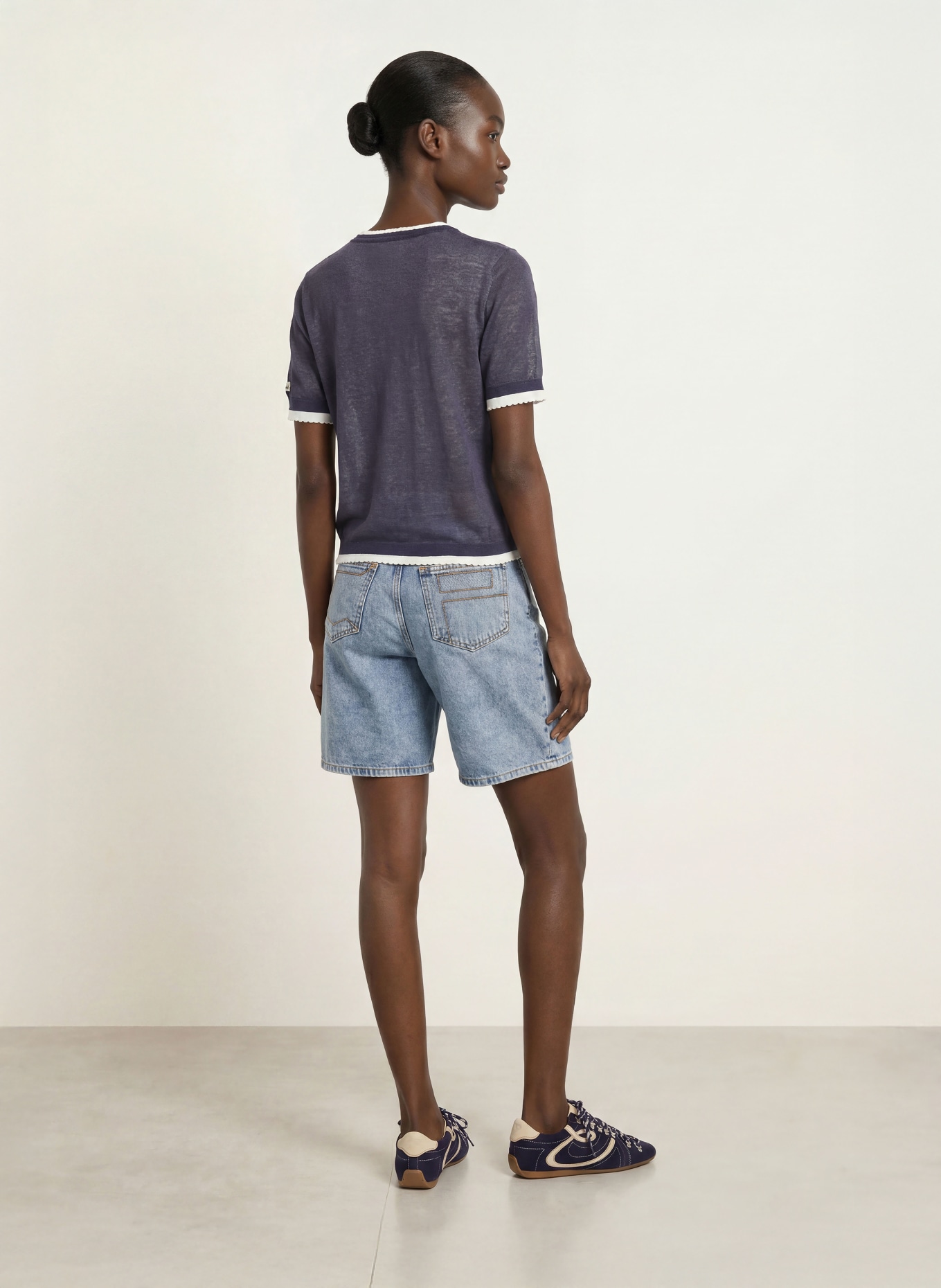 CLAUDIE PIERLOT Strickshirt: BLAU / WEISS