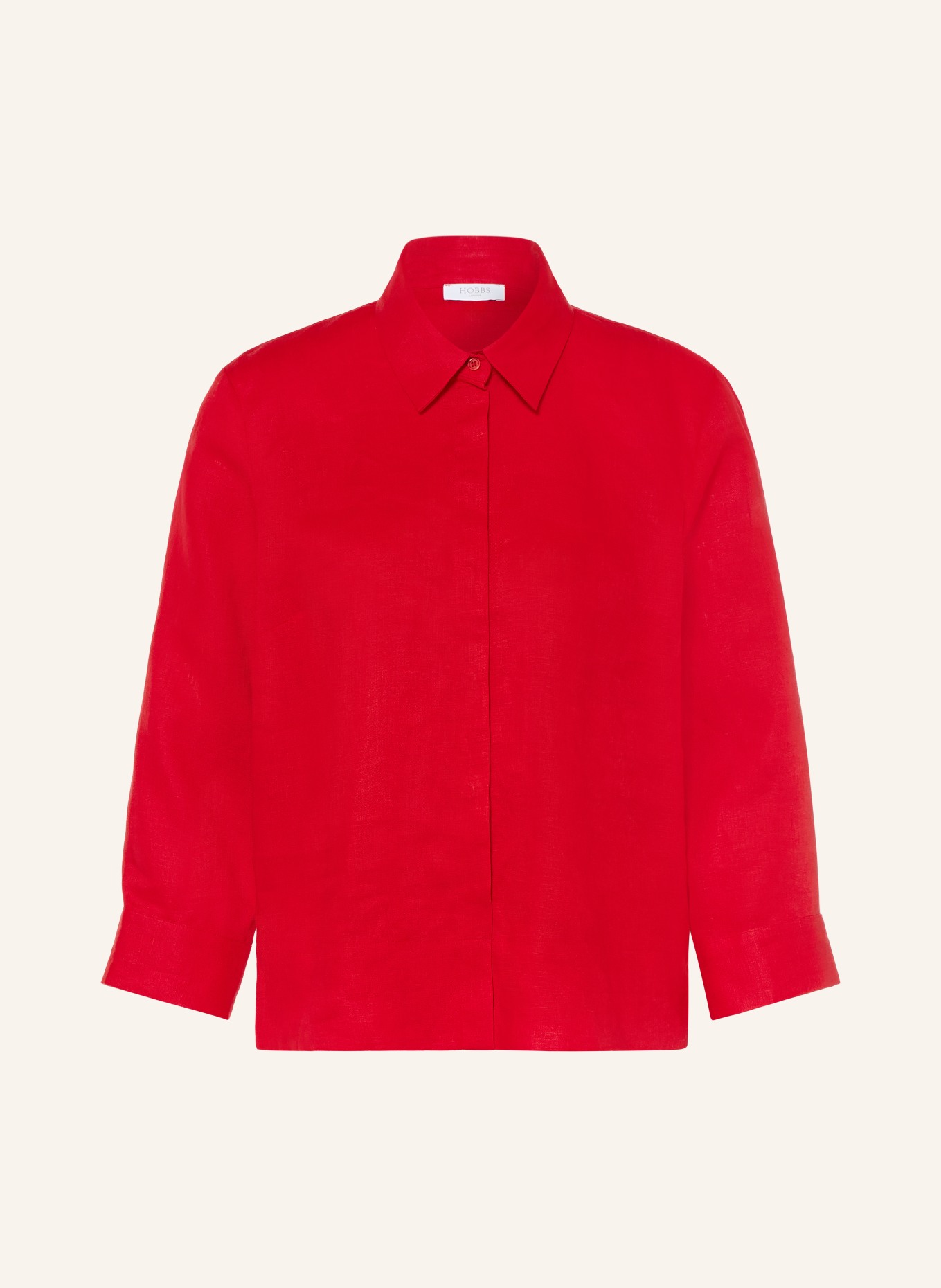 HOBBS NITA linen shirt blouse with 3/4 sleeves: RED