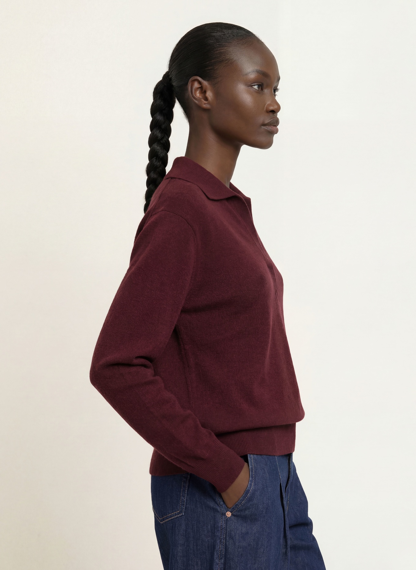 CLAUDIE PIERLOT Sweter: CIEMNOCZERWONY / JASNONIEBIESKI