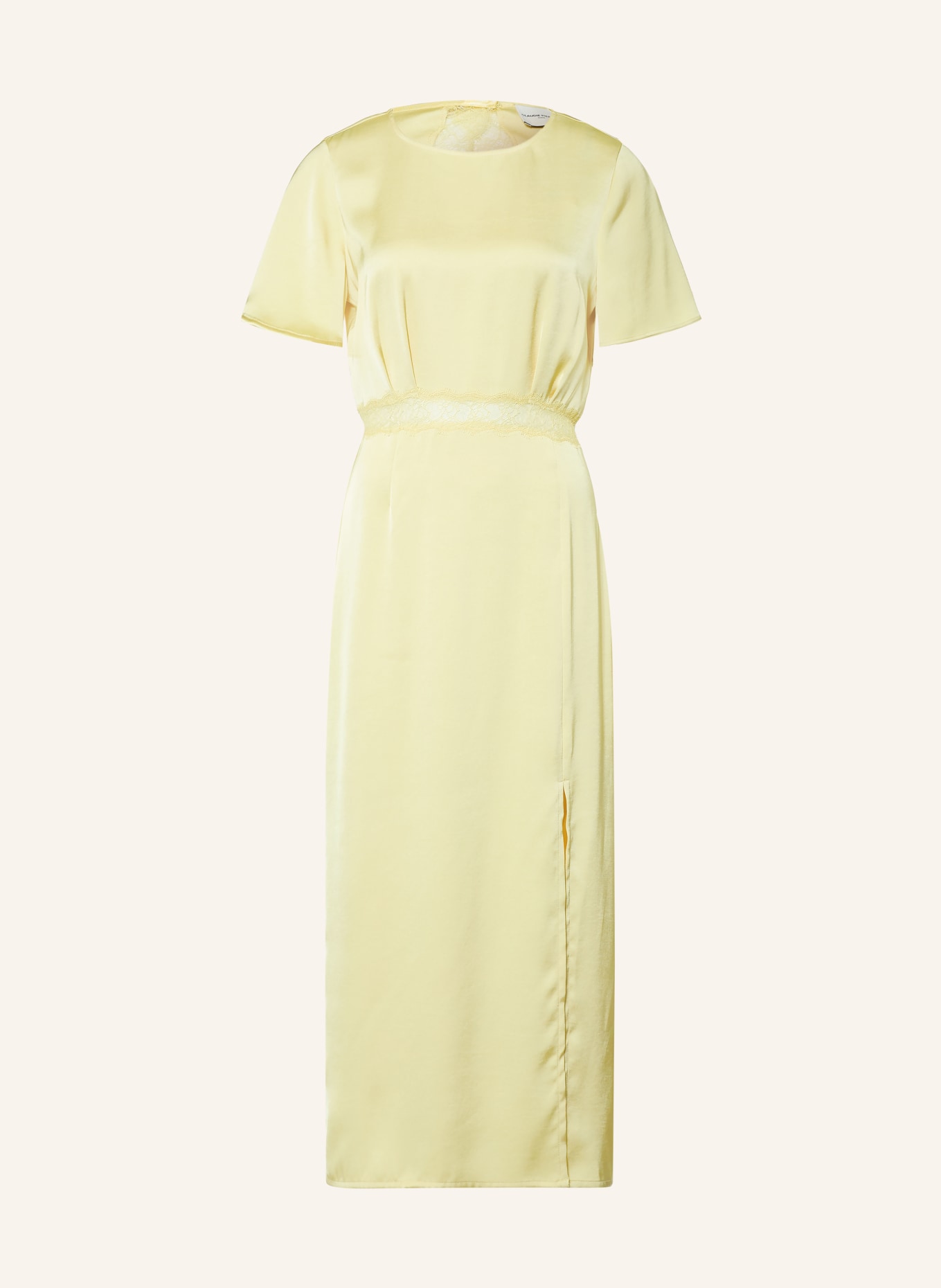 CLAUDIE PIERLOT Satinkleid mit Cut-out: HELLGELB